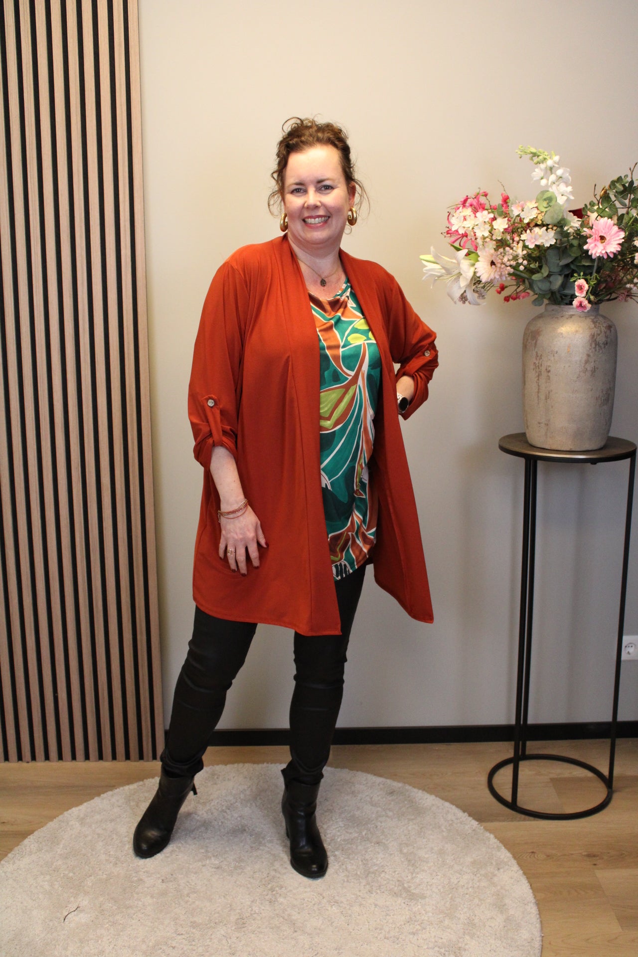 Dora | Bluse schwarz Langarm 52 bis 58