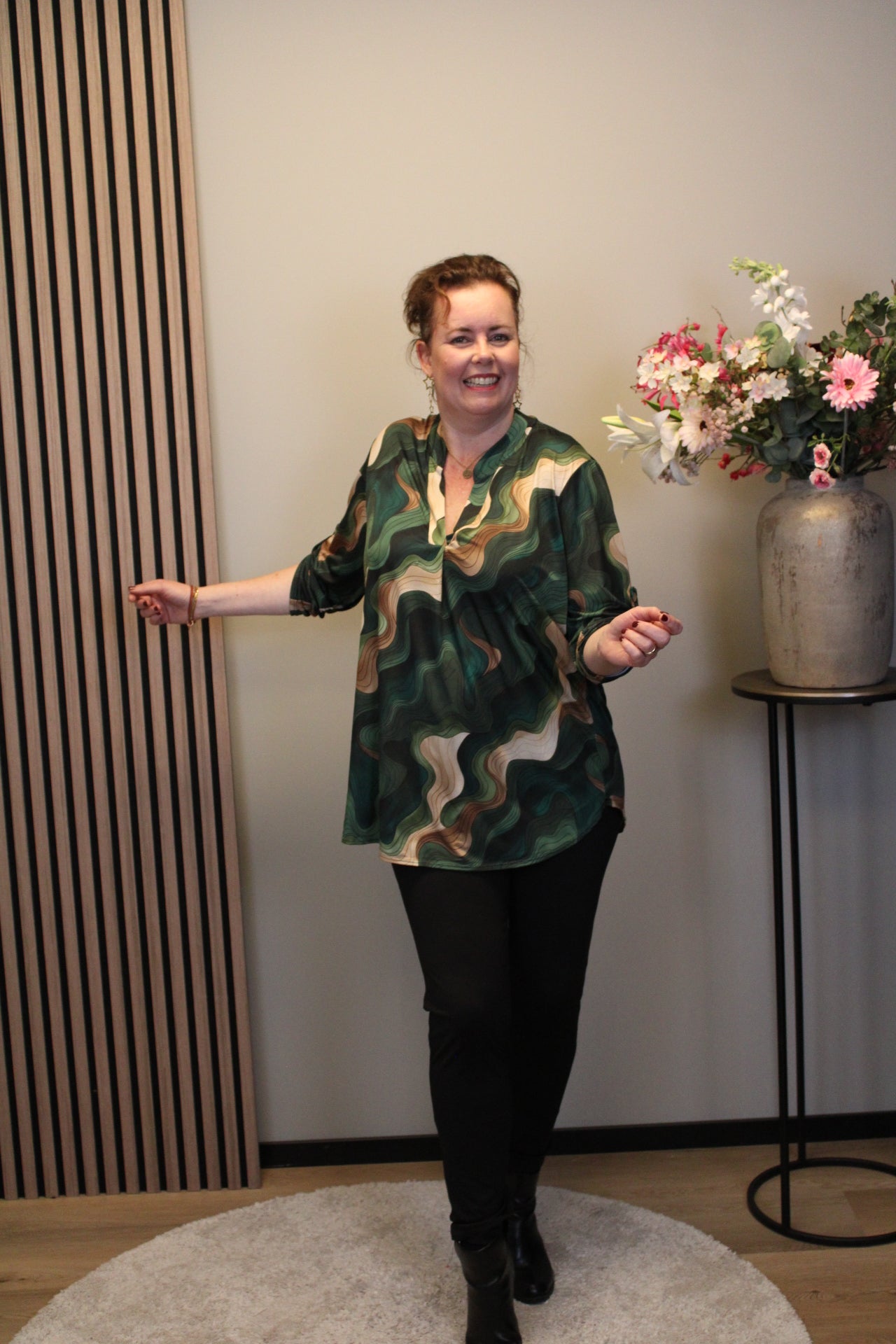 Dora | Bluse schwarz Langarm 38 bis 48