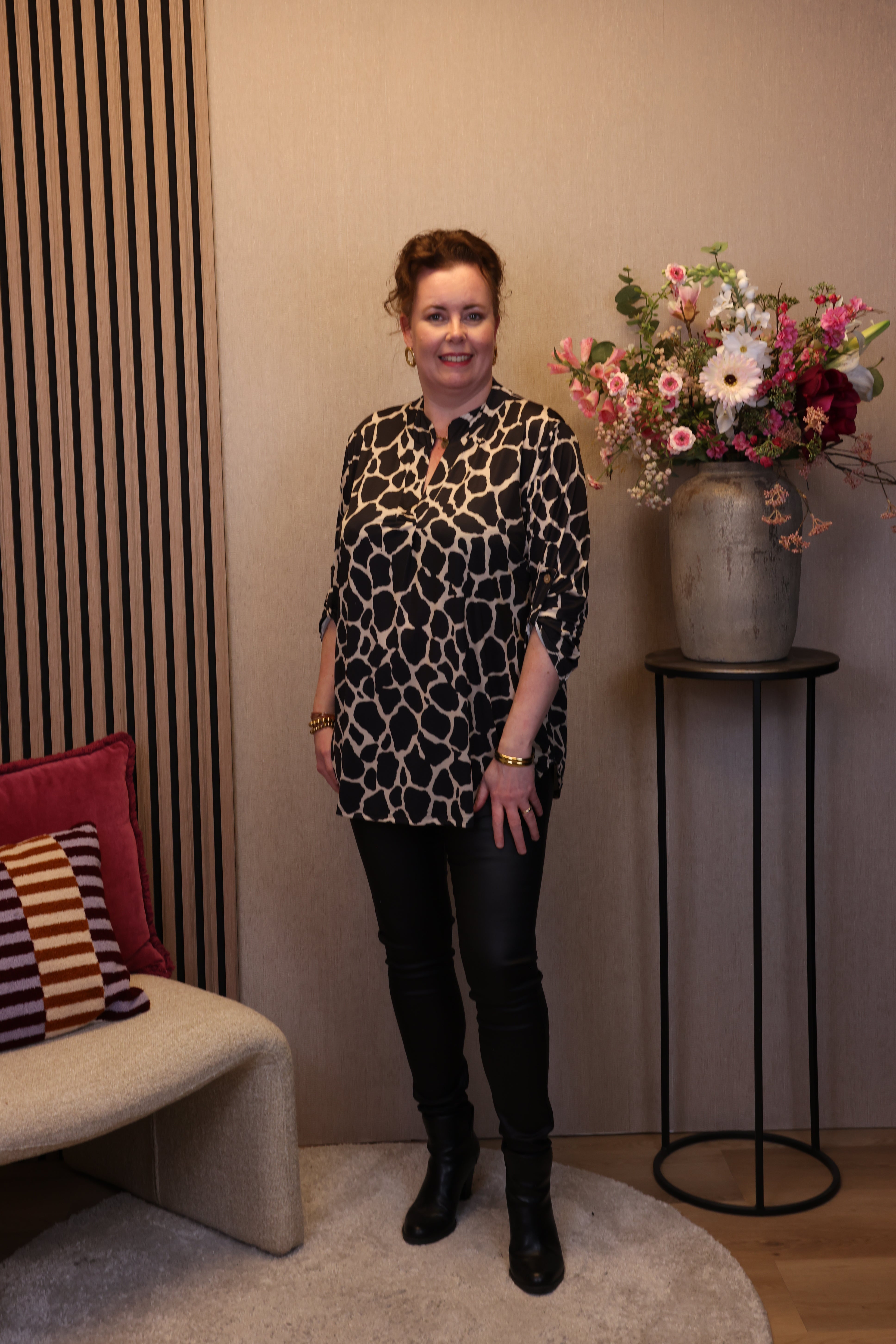 Dora | Bluse schwarz Langarm 52 bis 58