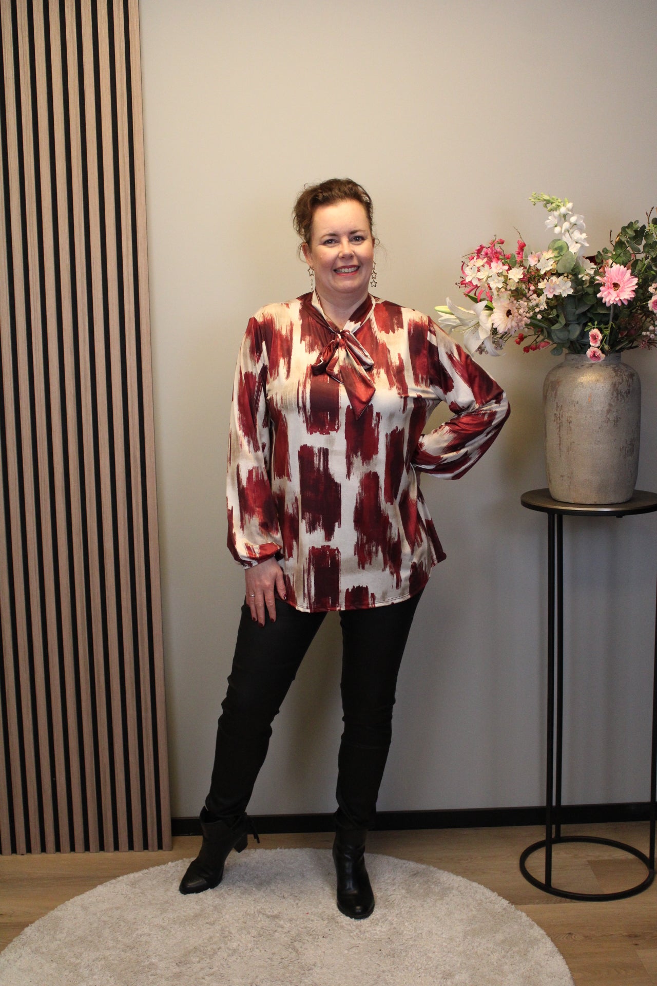 Dora | Bluse schwarz Langarm 52 bis 58