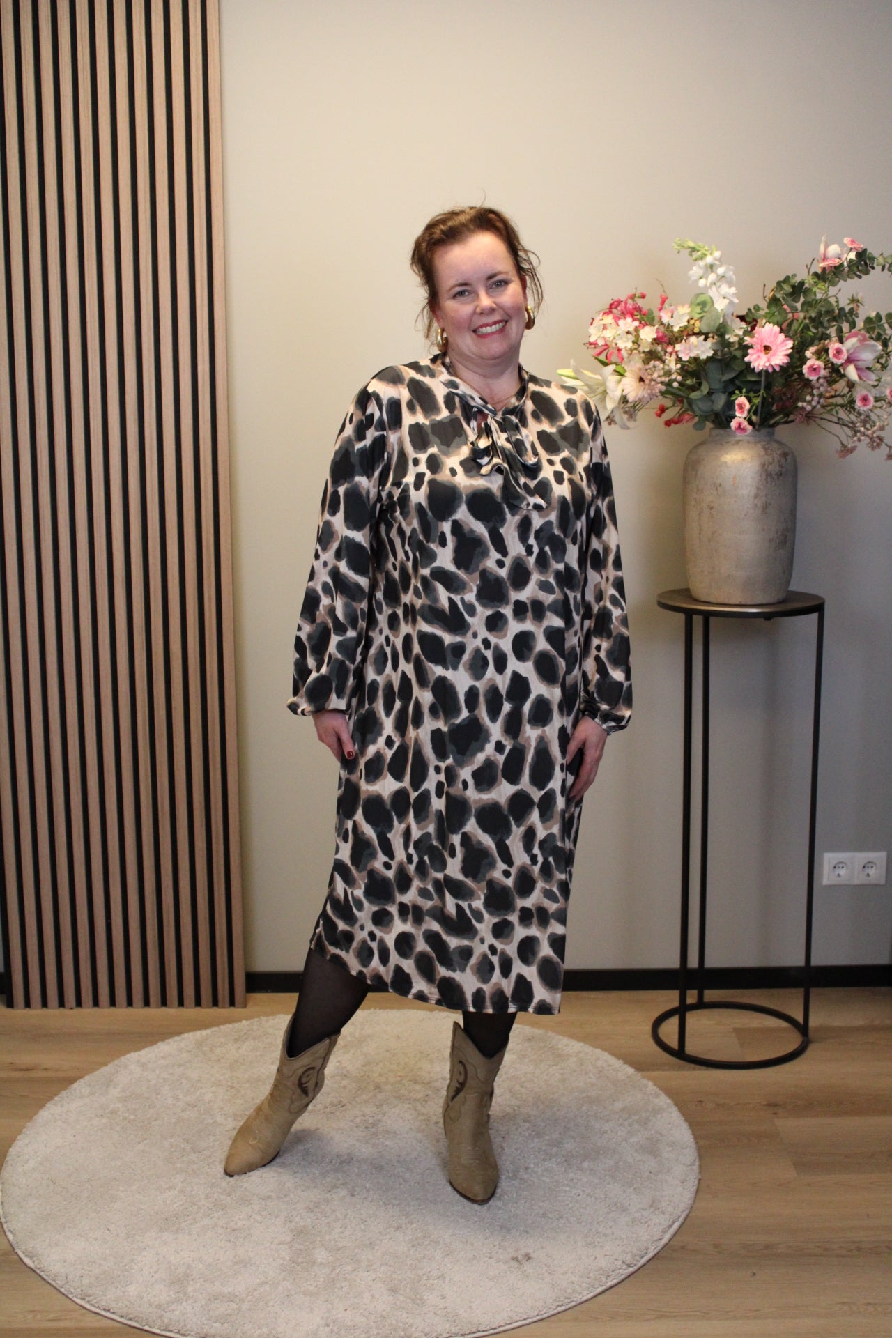 Marise | Blaues Langarmkleid 46 bis 50