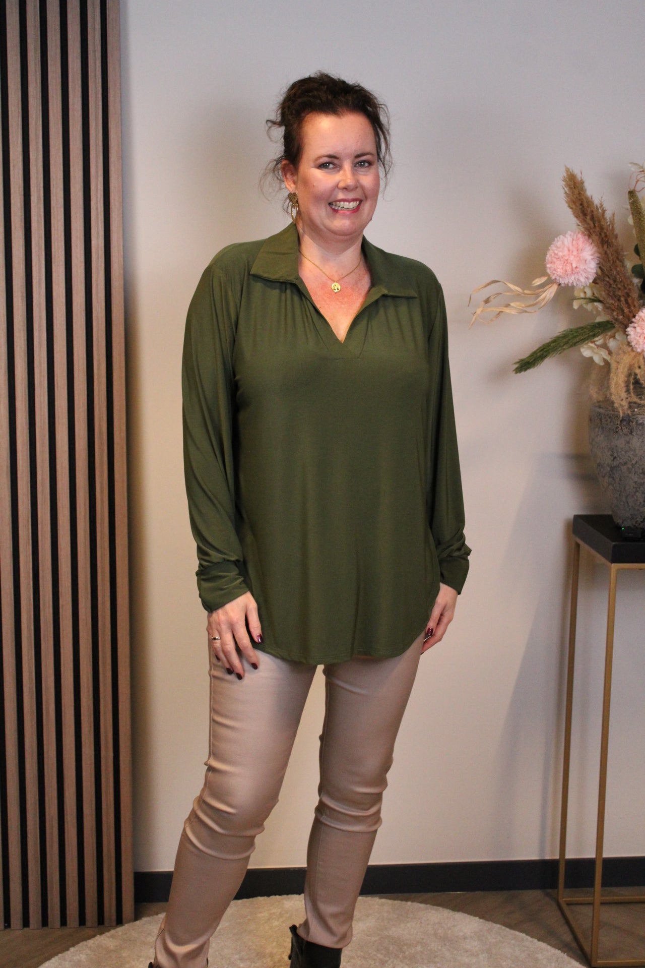 Dora | Bluse schwarz Langarm 52 bis 58
