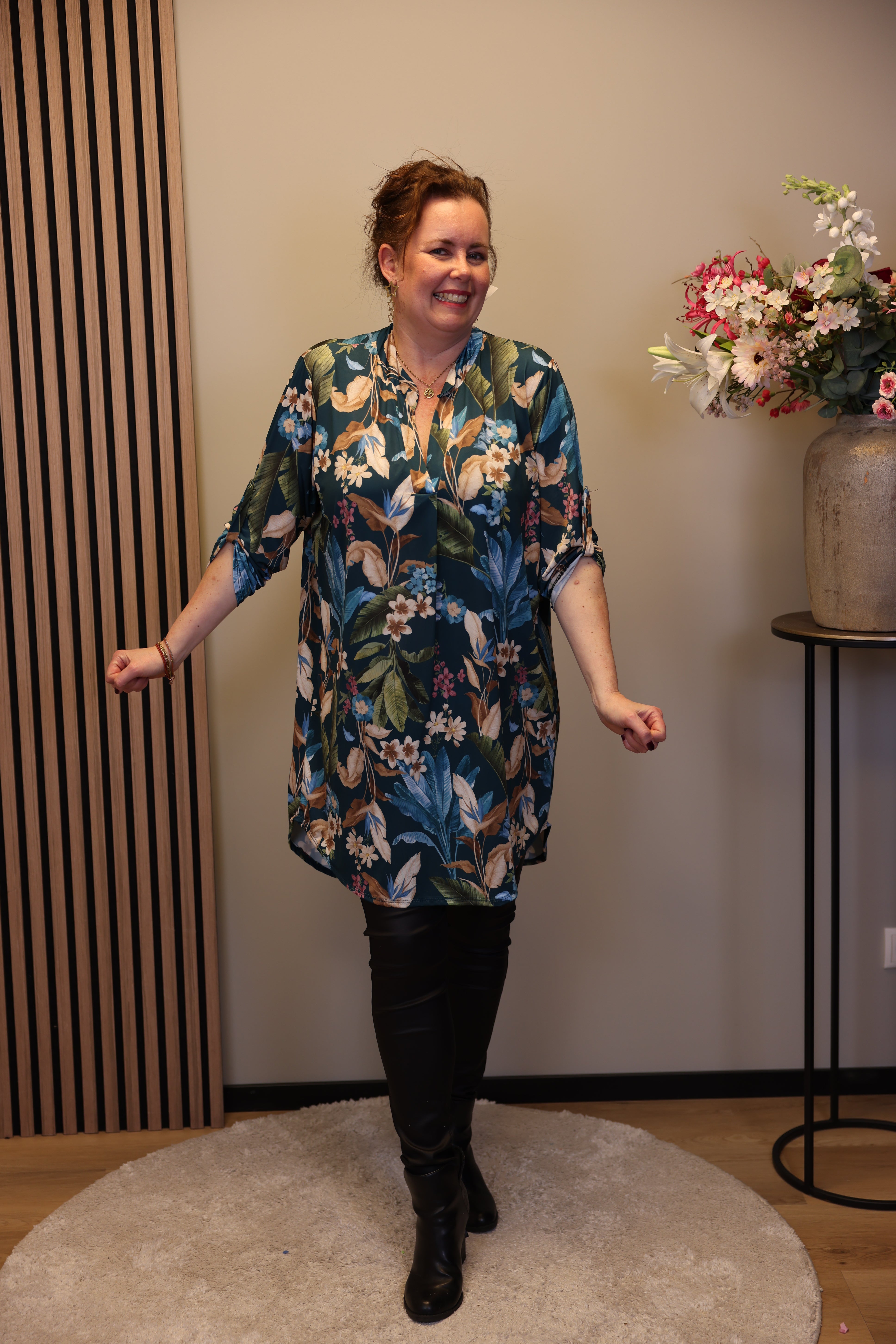 Dora | Bluse schwarz Langarm 52 bis 58