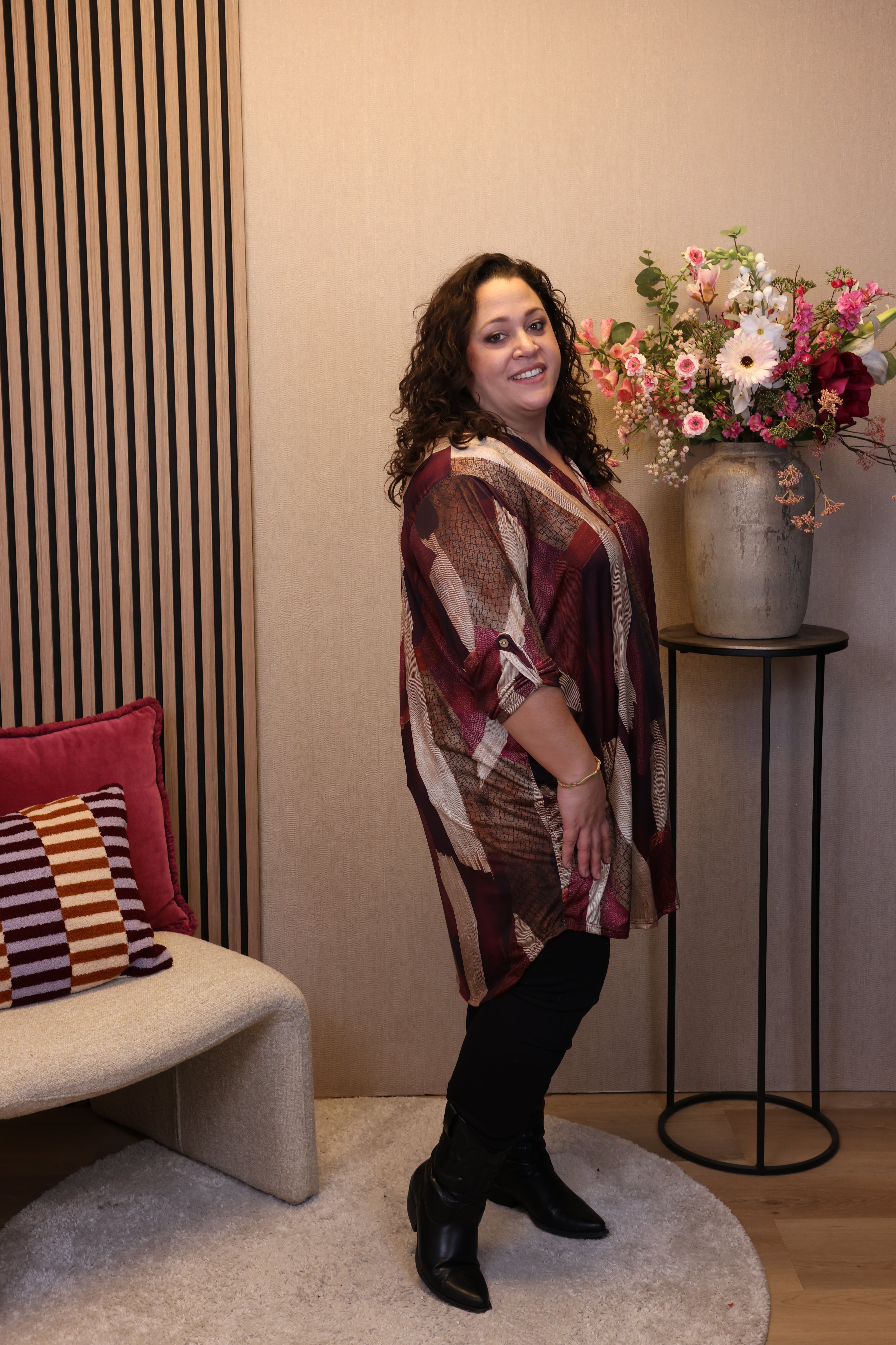 Dora | Bluse schwarz Langarm 52 bis 58