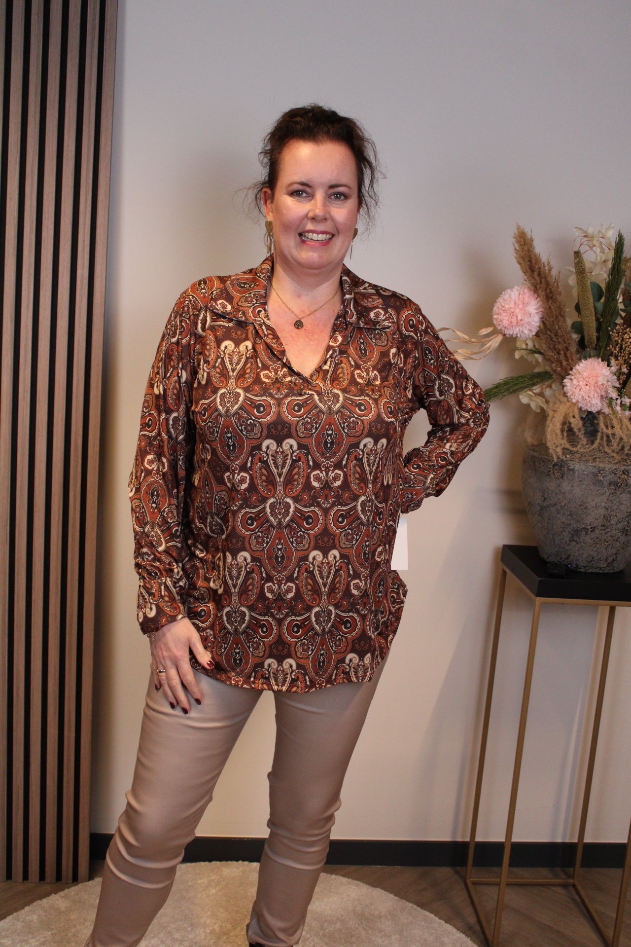 Dora | Bluse schwarz Langarm 52 bis 58