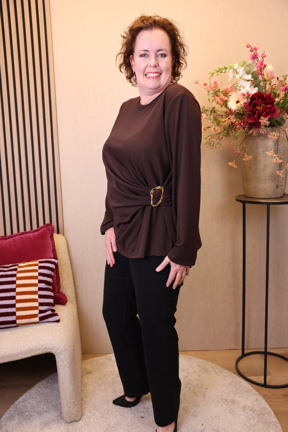 Dora | Bluse schwarz Langarm 52 bis 58