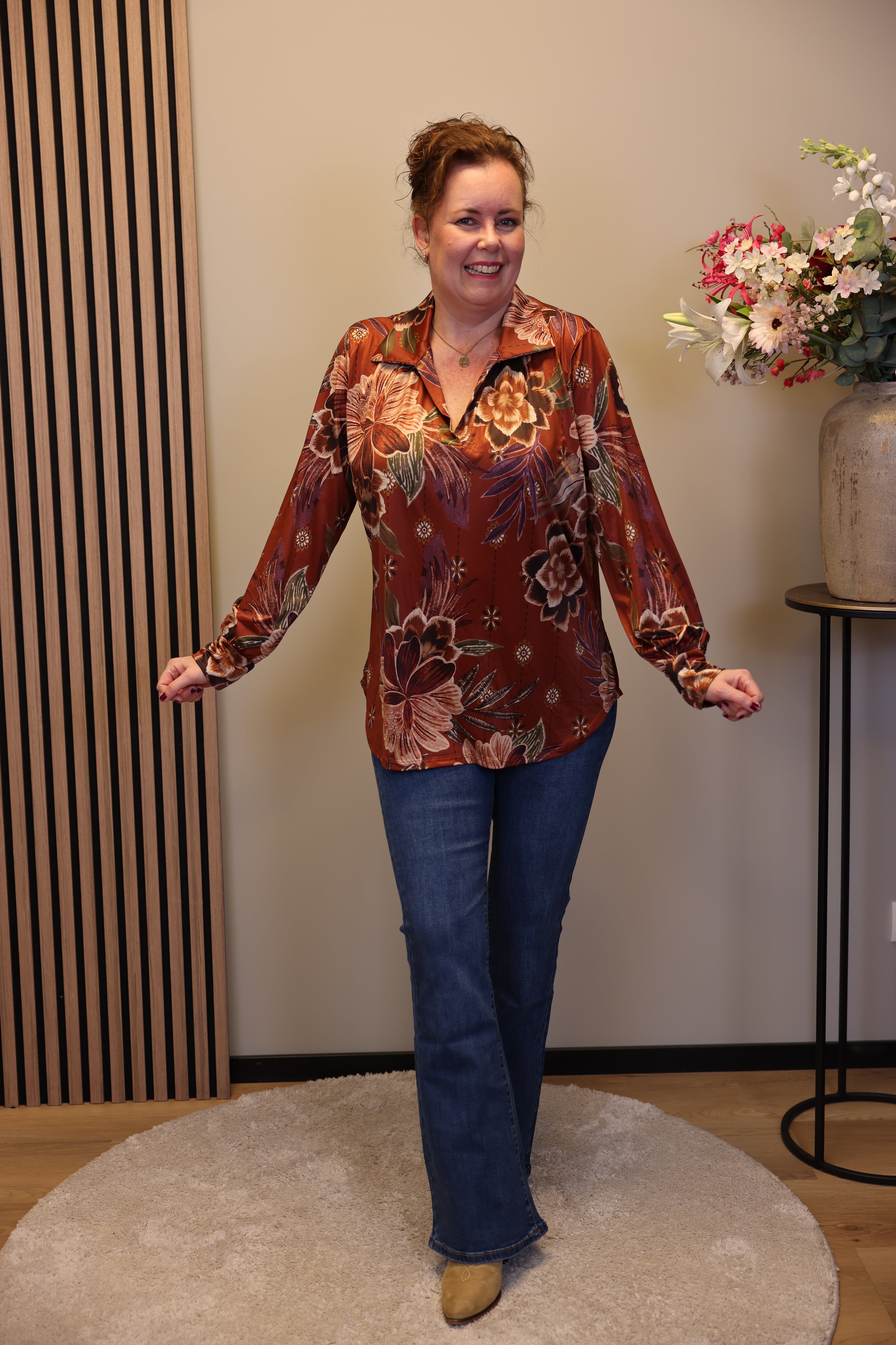 Dora | Bluse schwarz Langarm 52 bis 58