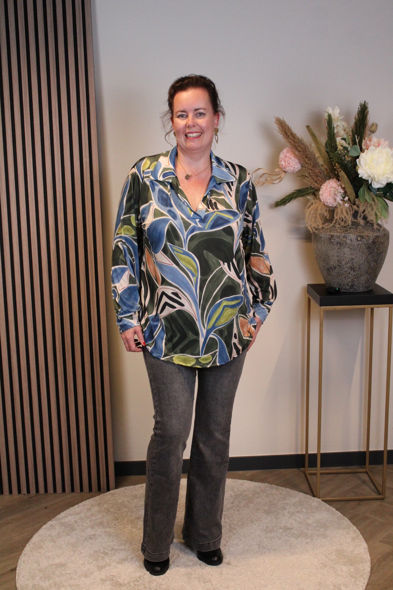 Dora | Bluse schwarz Langarm 52 bis 58