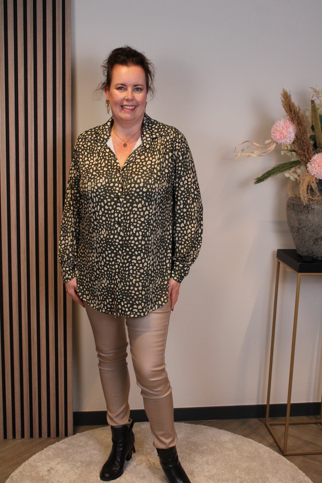 Dora | Bluse schwarz Langarm 52 bis 58