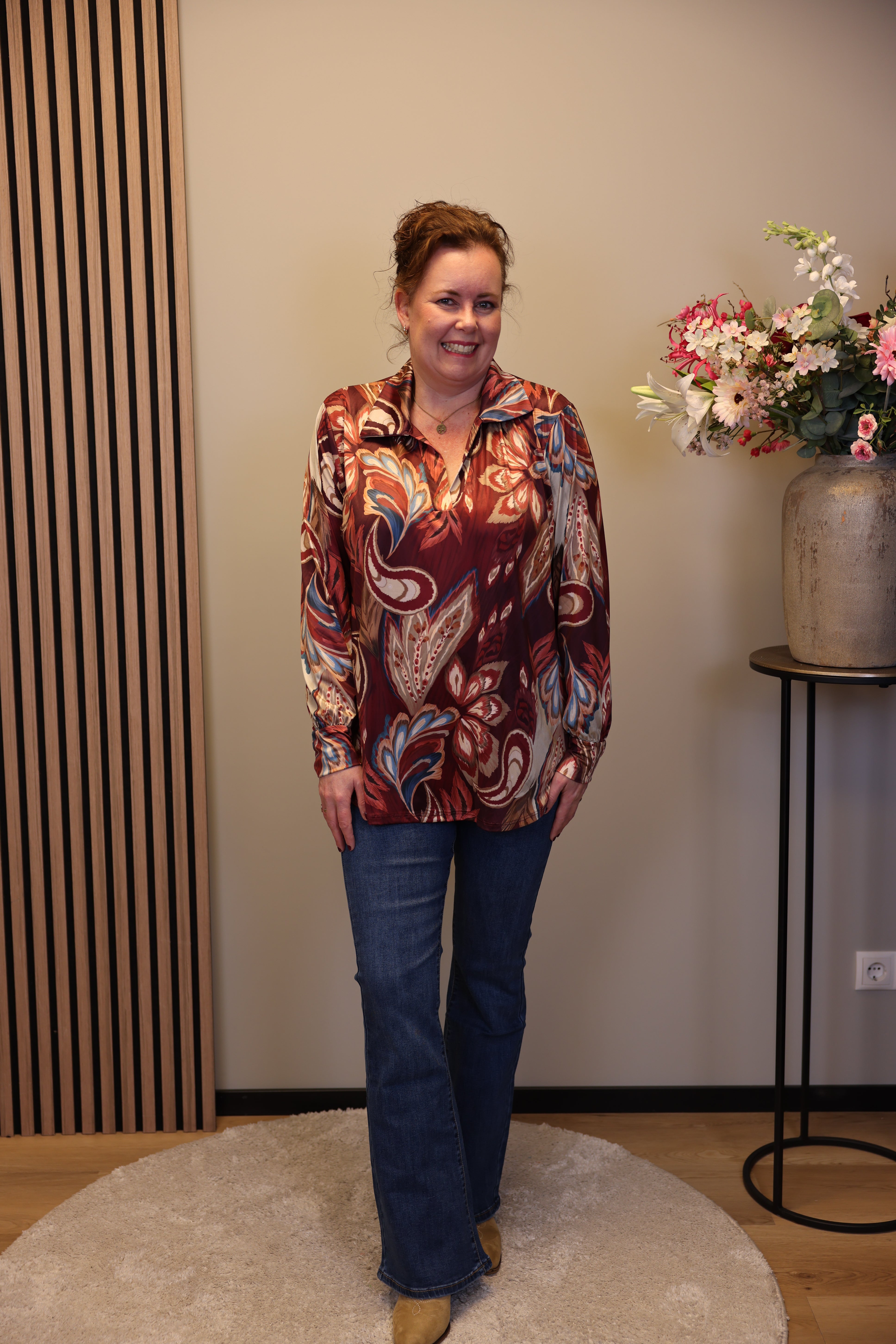 Dora | Bluse schwarz Langarm 52 bis 58