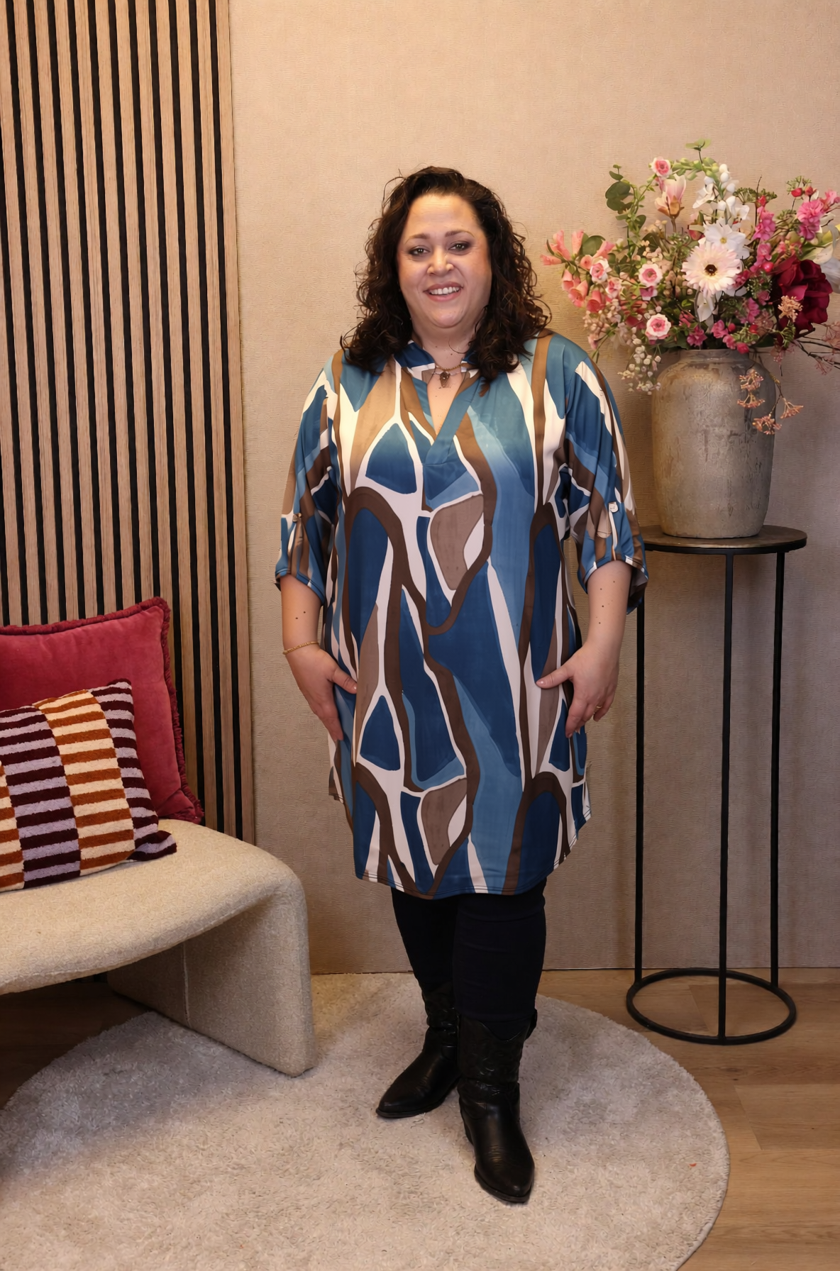 Dora | Bluse schwarz Langarm 52 bis 58