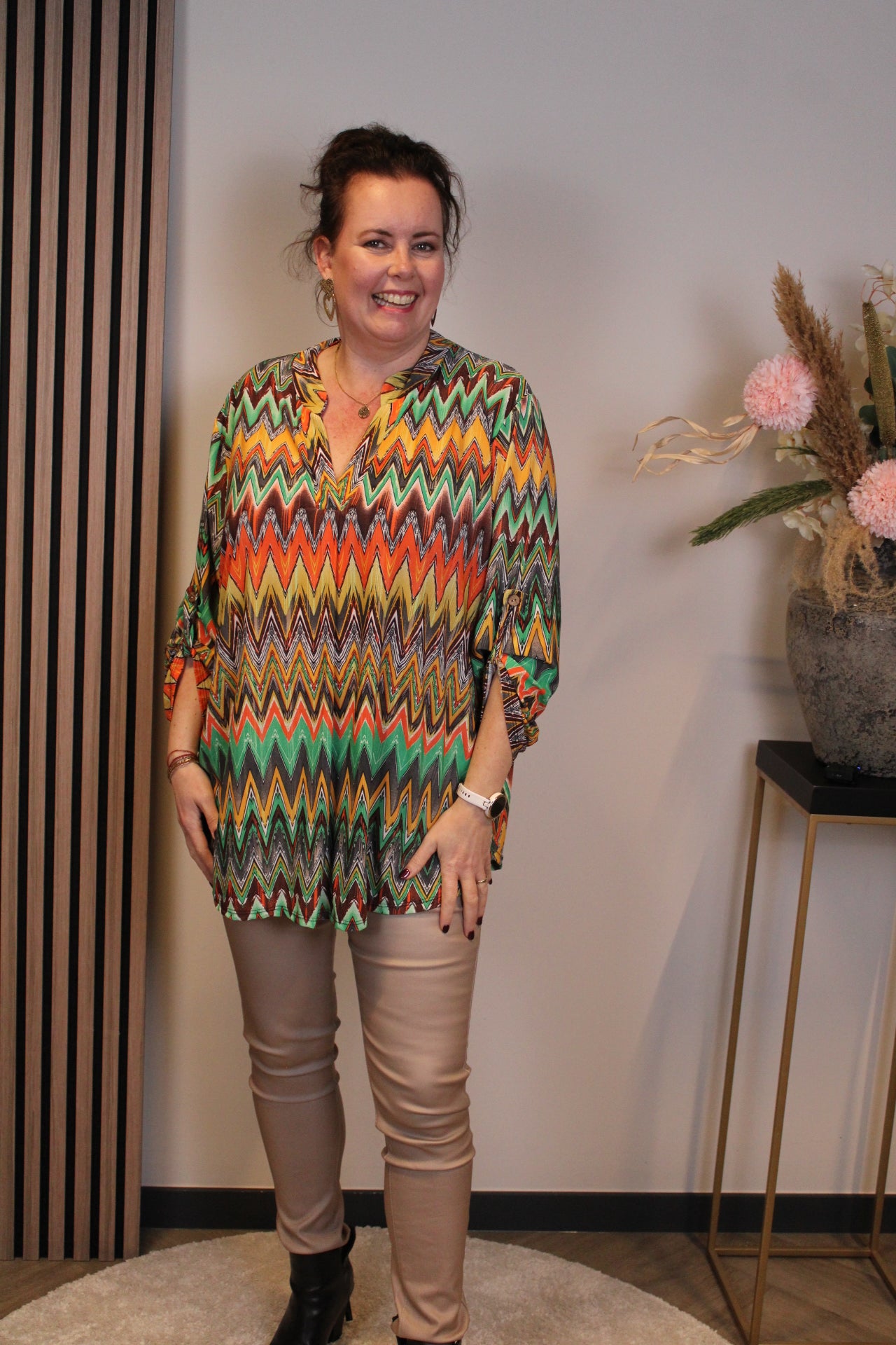 Dora | Bluse schwarz Langarm 48 bis 52