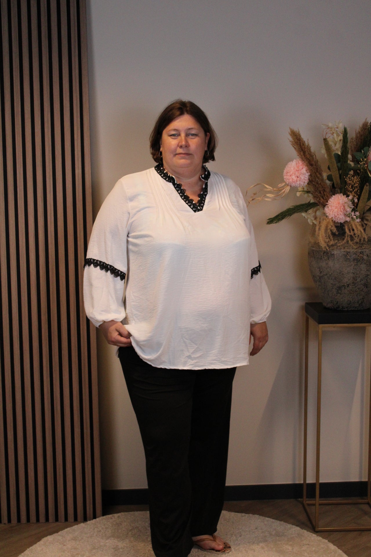 Dora | Bluse schwarz Langarm 52 bis 58