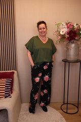 Dora | Bluse schwarz Langarm 52 bis 58