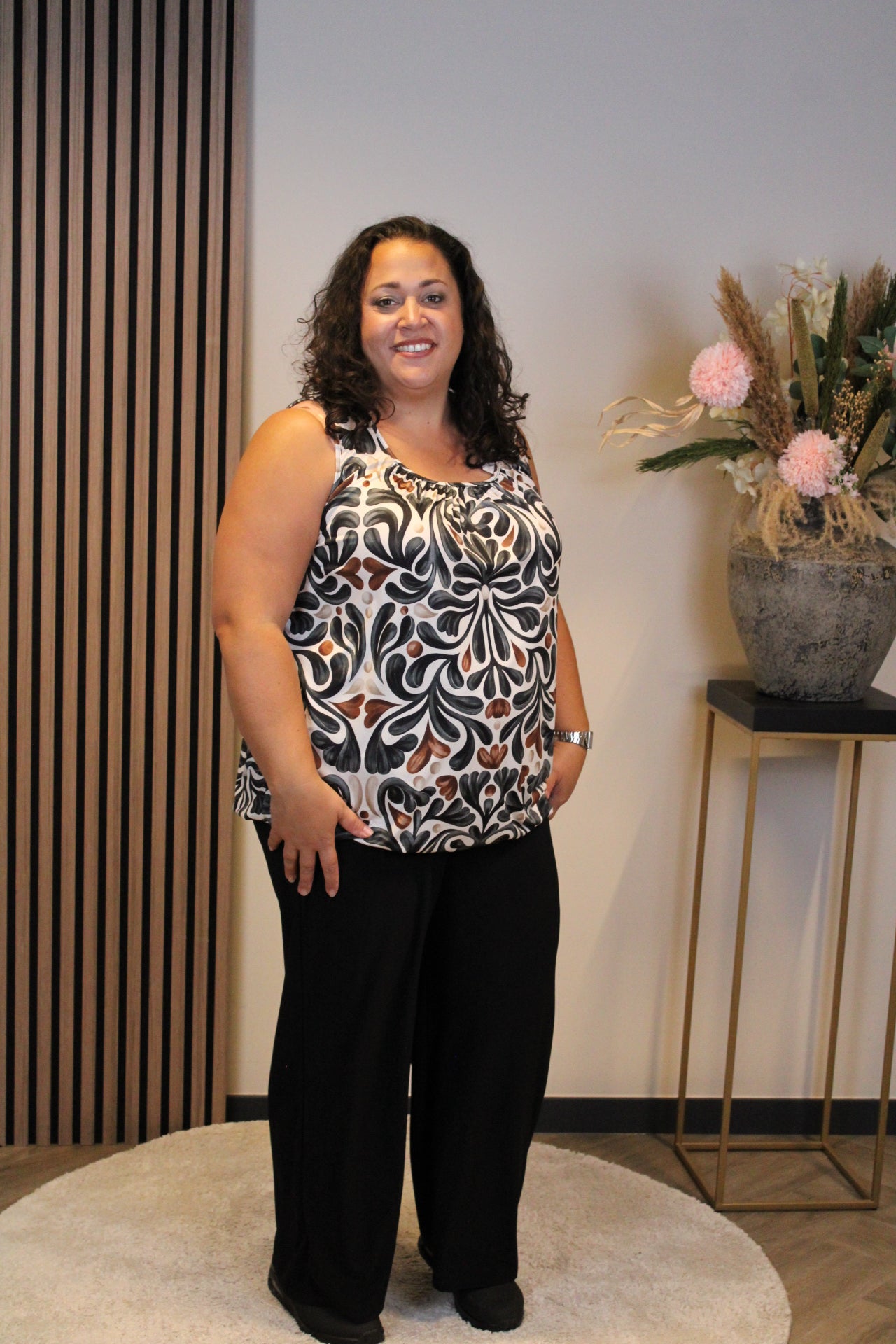 Dora | Bluse schwarz Langarm 52 bis 58