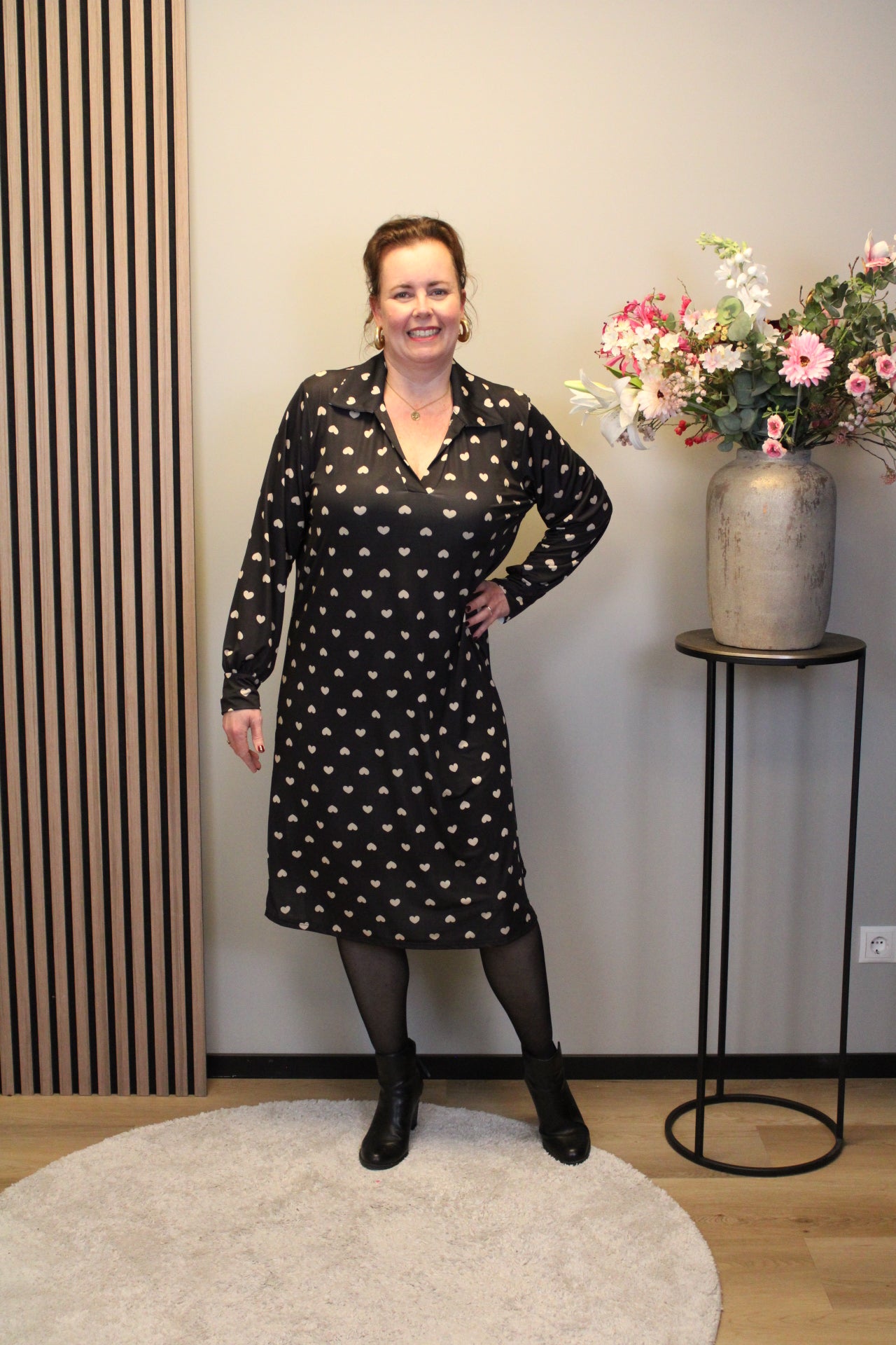 Christa | Grünes Kleid mit langen Ärmeln, Größe 38 bis 44