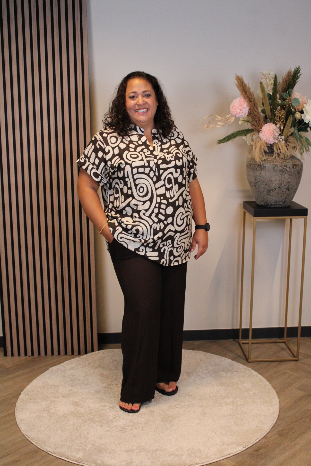 Dora | Bluse schwarz Langarm 52 bis 58