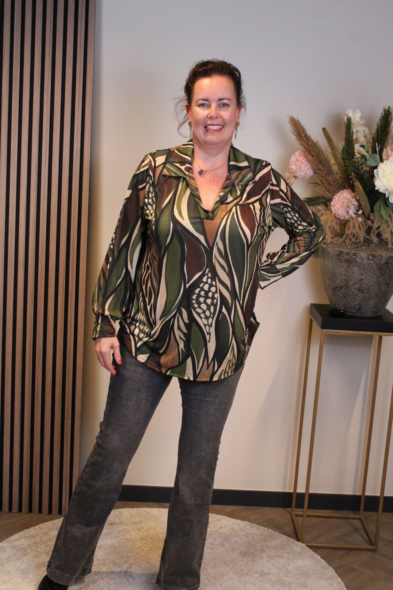 Dora | Bluse schwarz Langarm 52 bis 58
