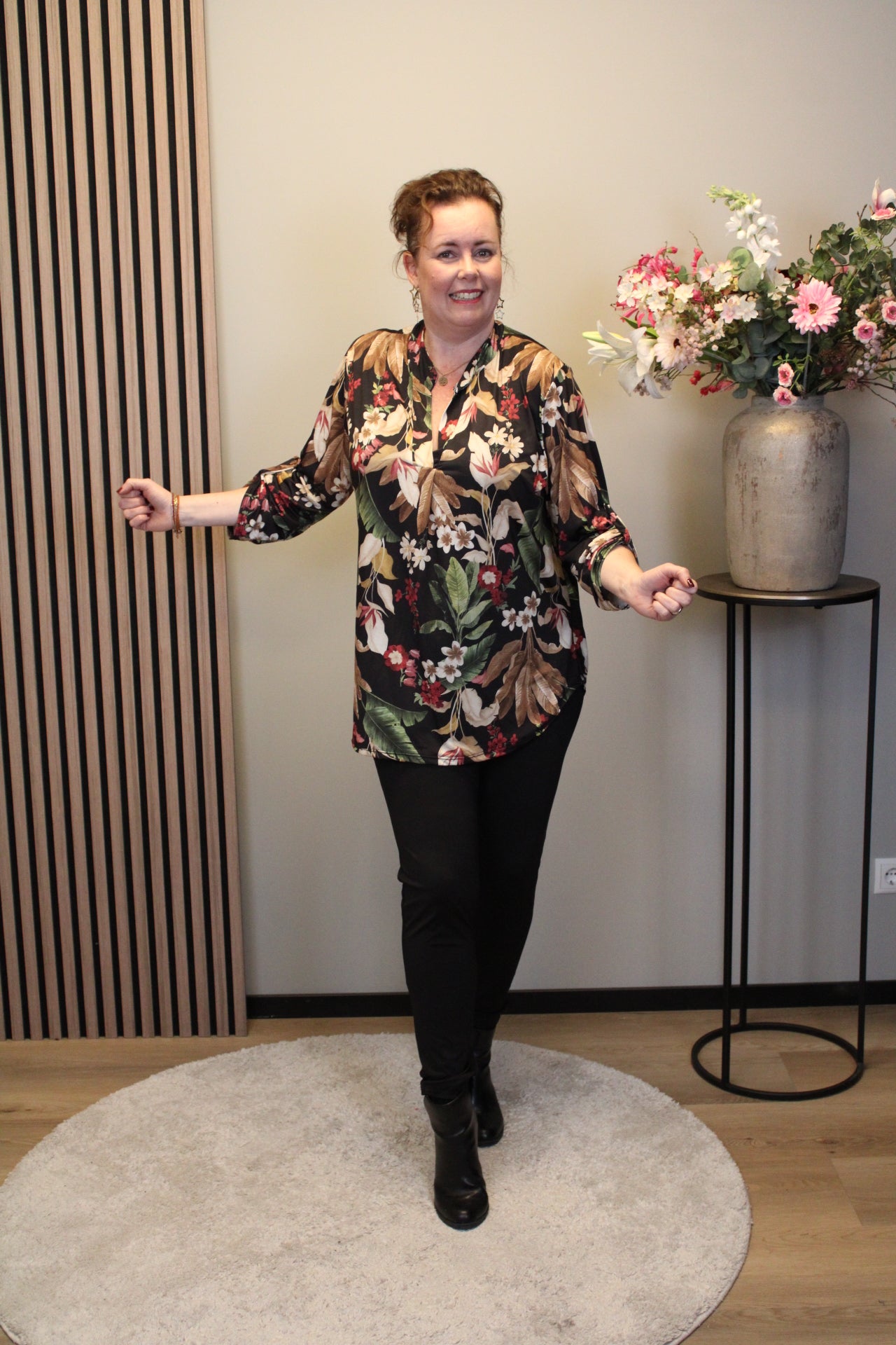 Dora | Bluse schwarz Langarm 38 bis 48