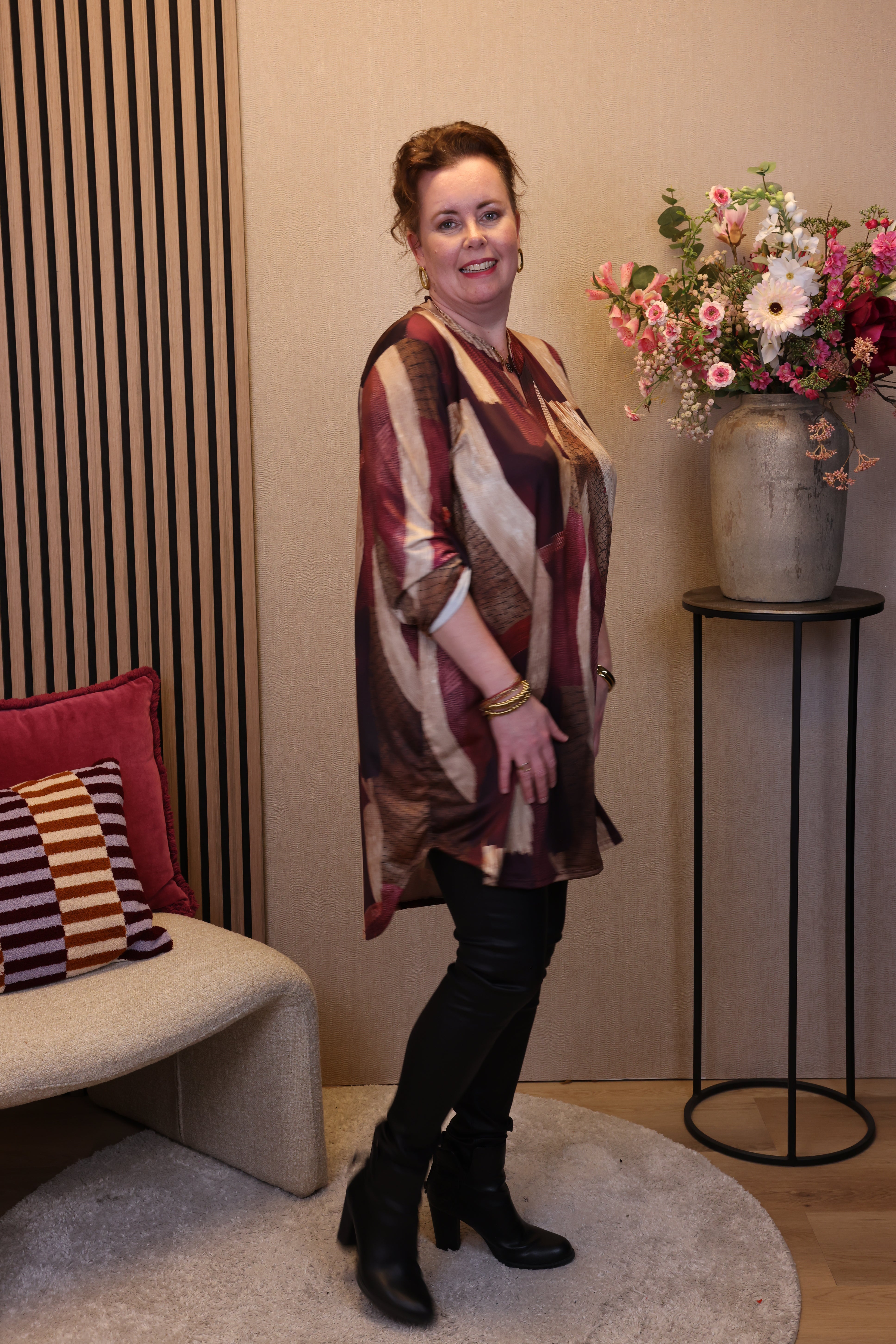 Dora | Bluse schwarz Langarm 52 bis 58