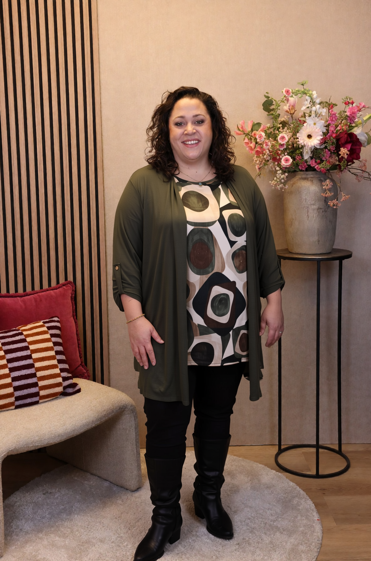 Dora | Bluse schwarz Langarm 52 bis 58