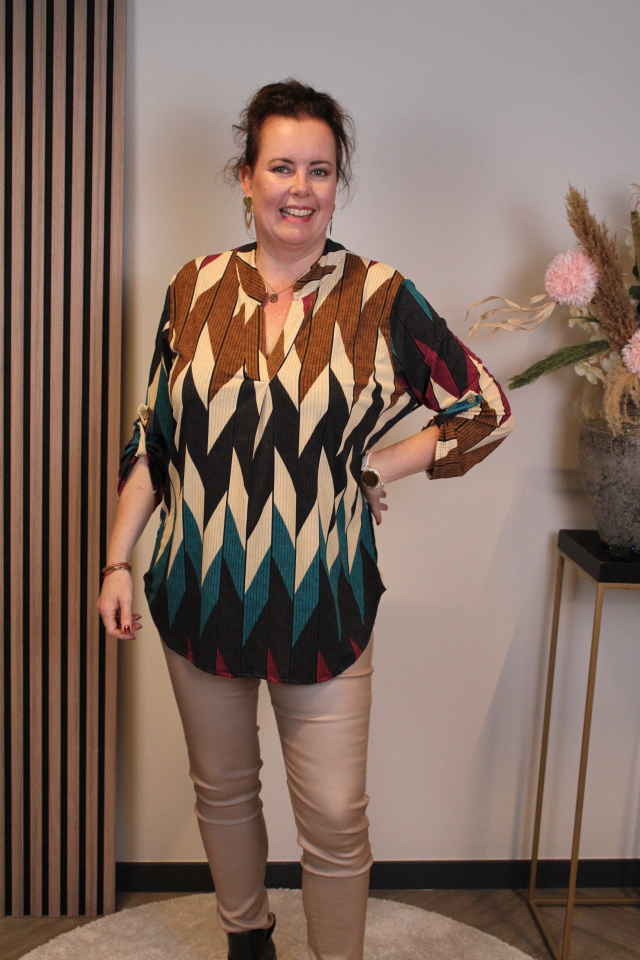 Dora | Bluse schwarz Langarm 48 bis 52