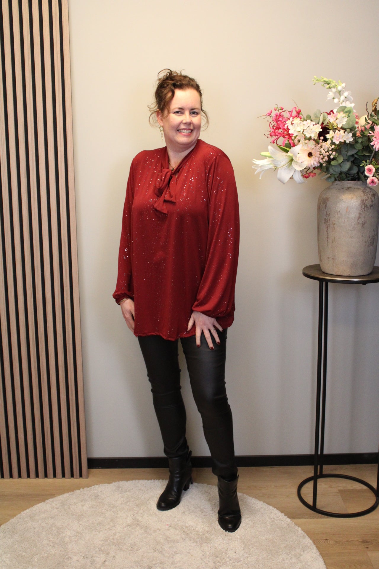 Dora | Bluse schwarz Langarm 52 bis 58