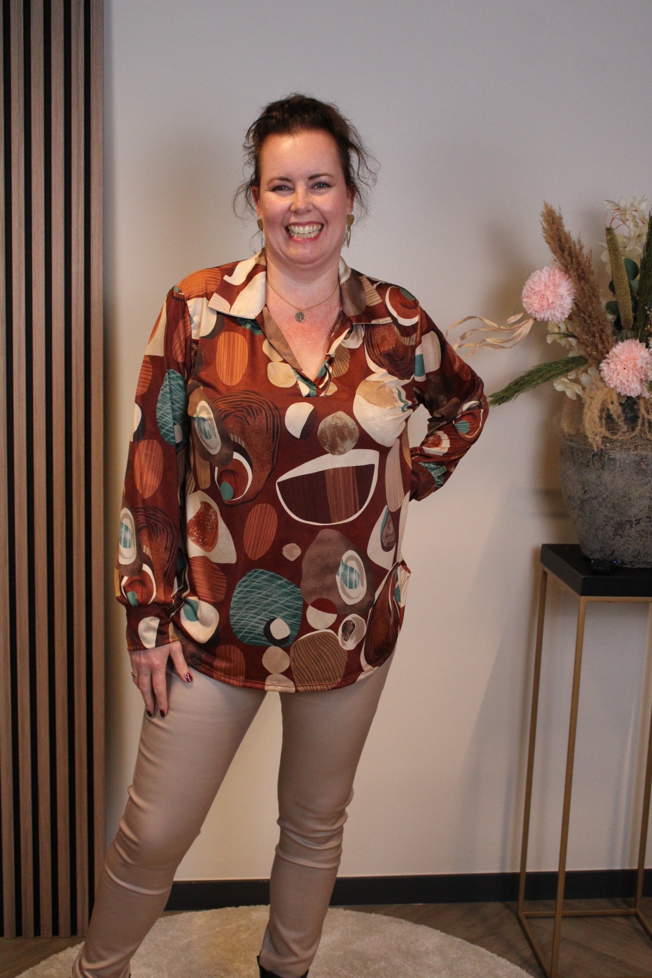 Verona | Bluse mit Kragen blau 48 bis 52