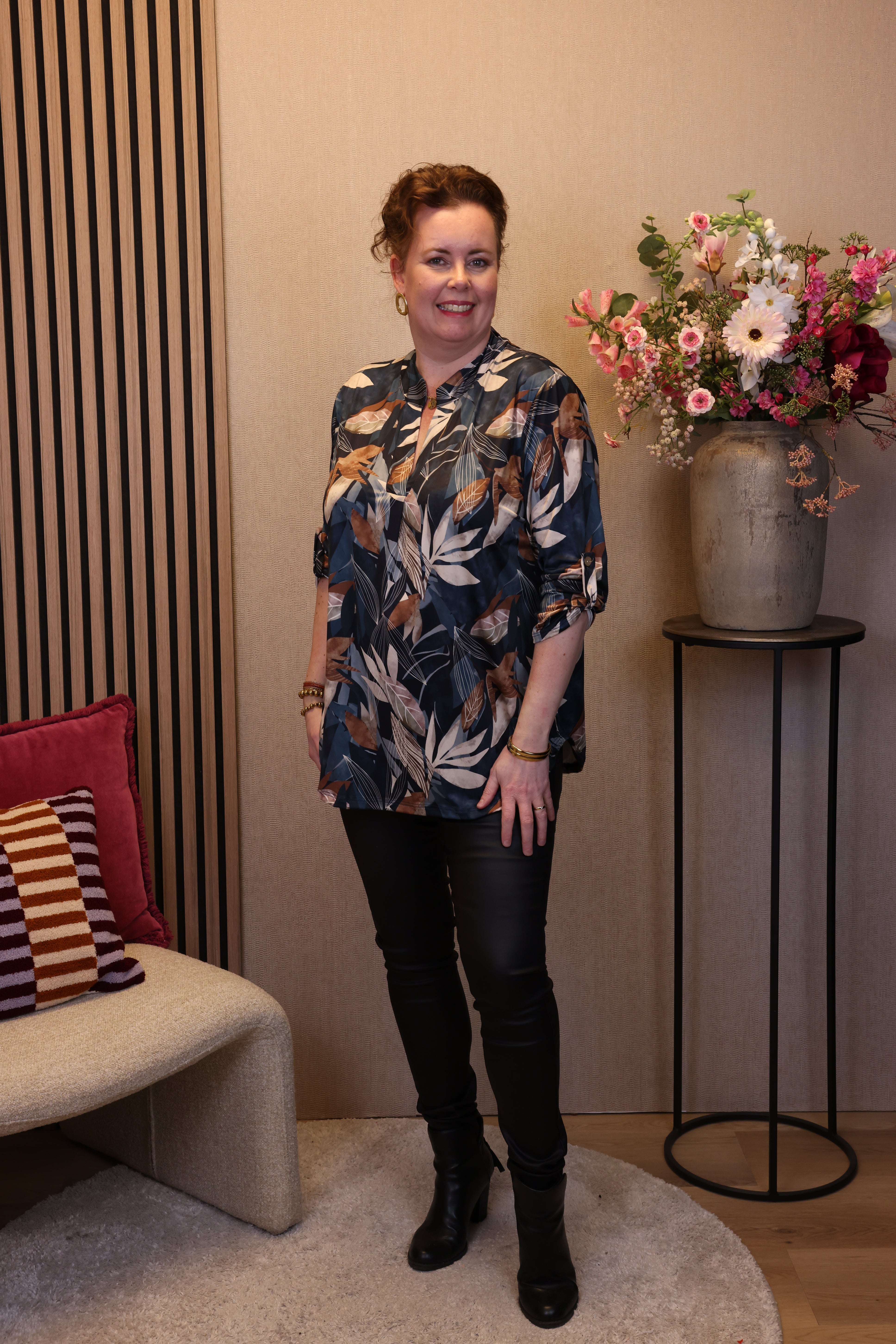 Dora | Bluse schwarz Langarm 52 bis 58