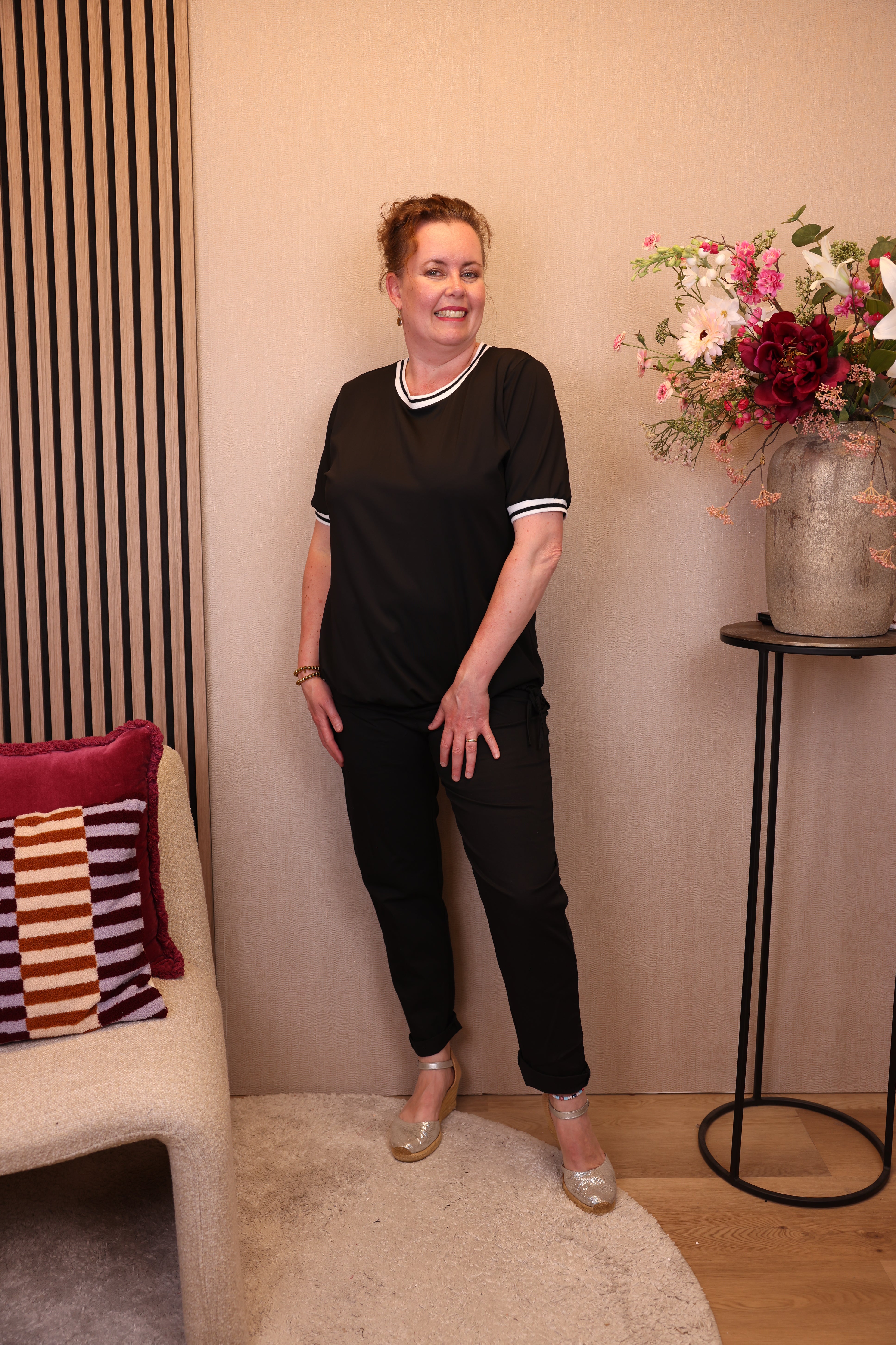 Dora | Bluse schwarz Langarm 52 bis 58
