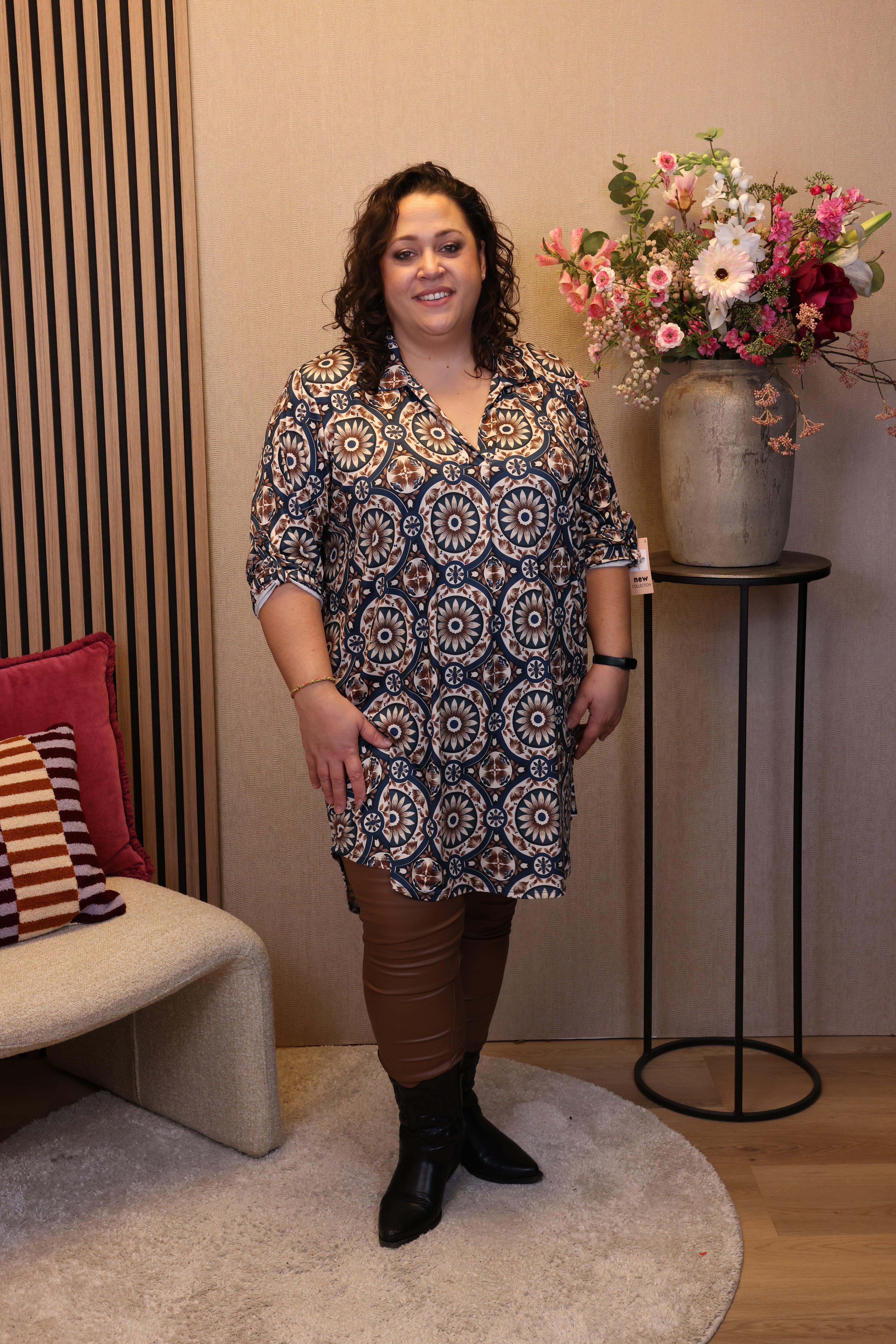 Dora | Bluse schwarz Langarm 52 bis 58