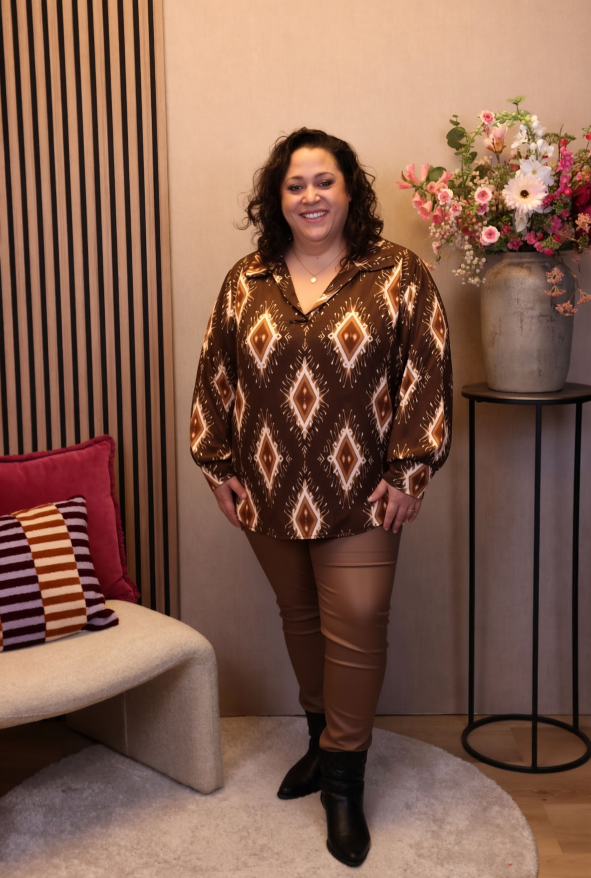 Dora | Bluse schwarz Langarm 52 bis 58