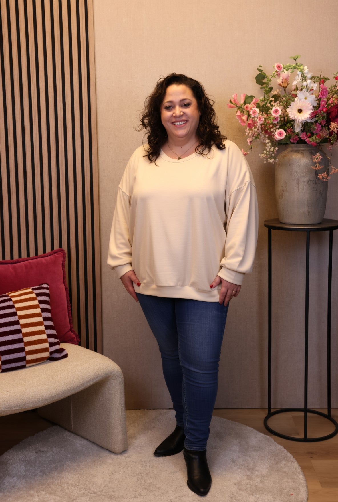 Dora | Bluse schwarz Langarm 52 bis 58