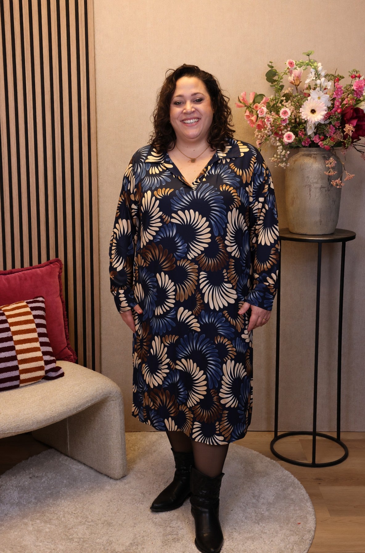 Dora | Bluse schwarz Langarm 52 bis 58