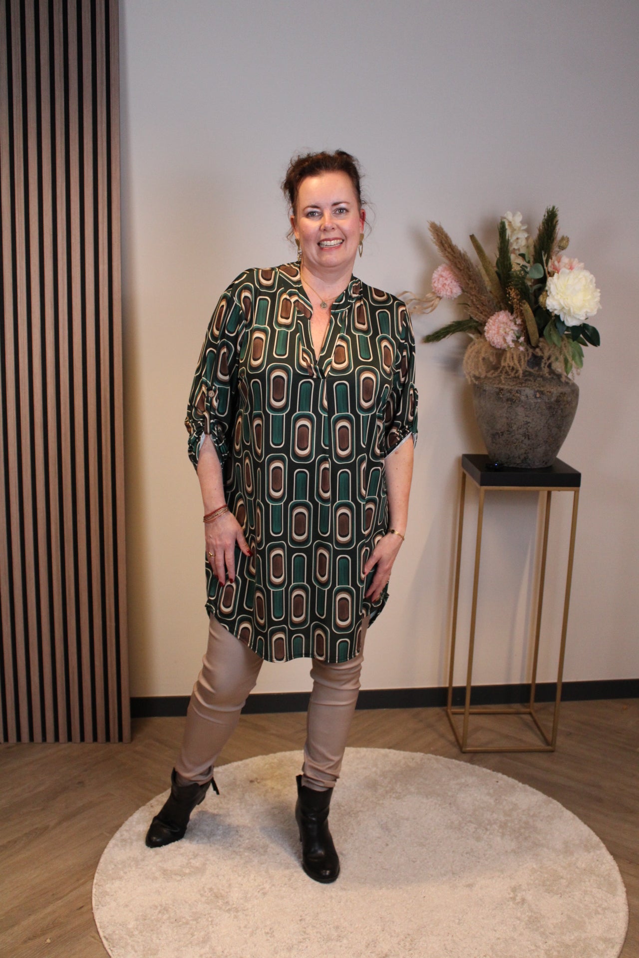 Lana | Blaue Bluse mit Kragen 38 bis 48