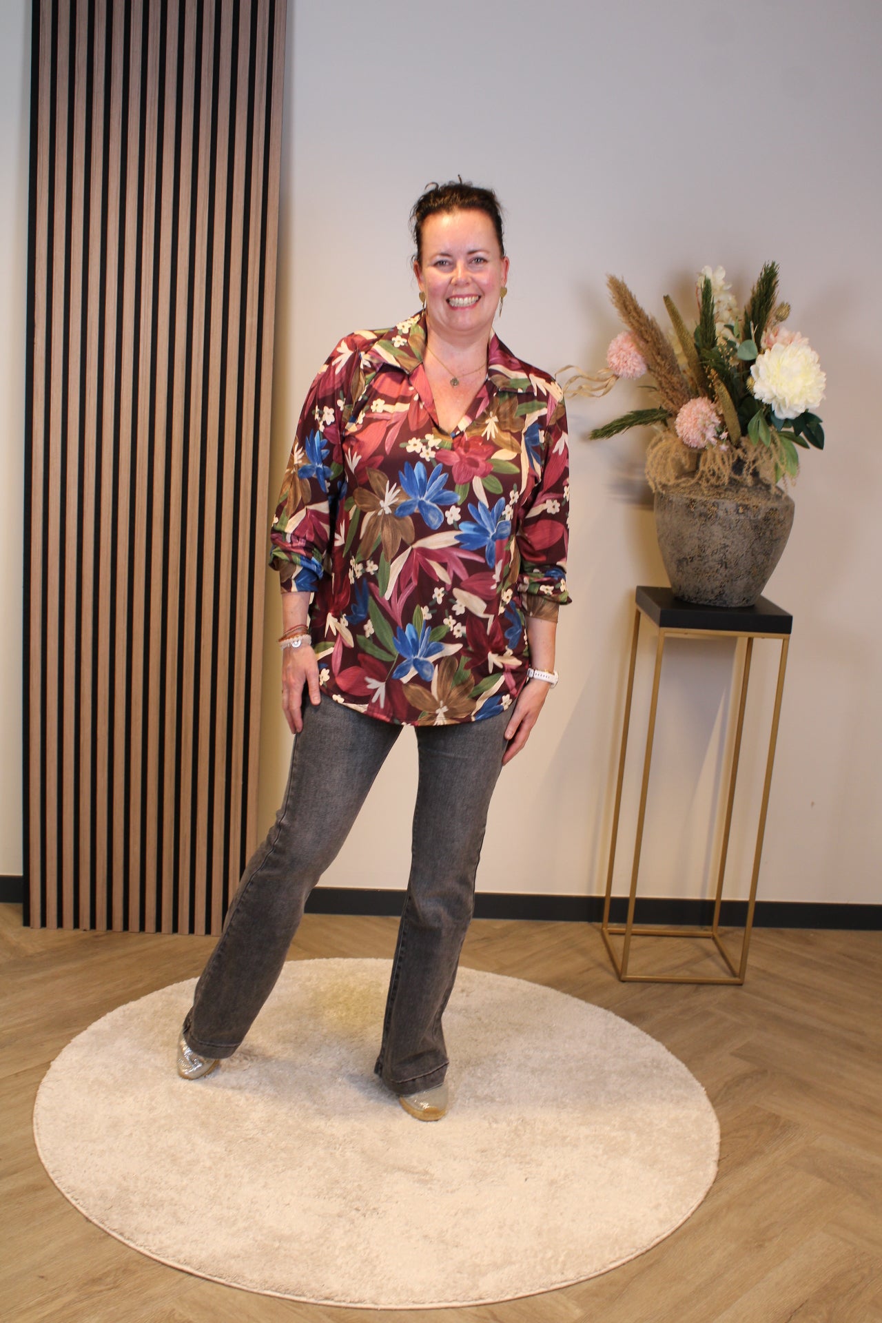 Dora | Bluse schwarz Langarm 52 bis 58