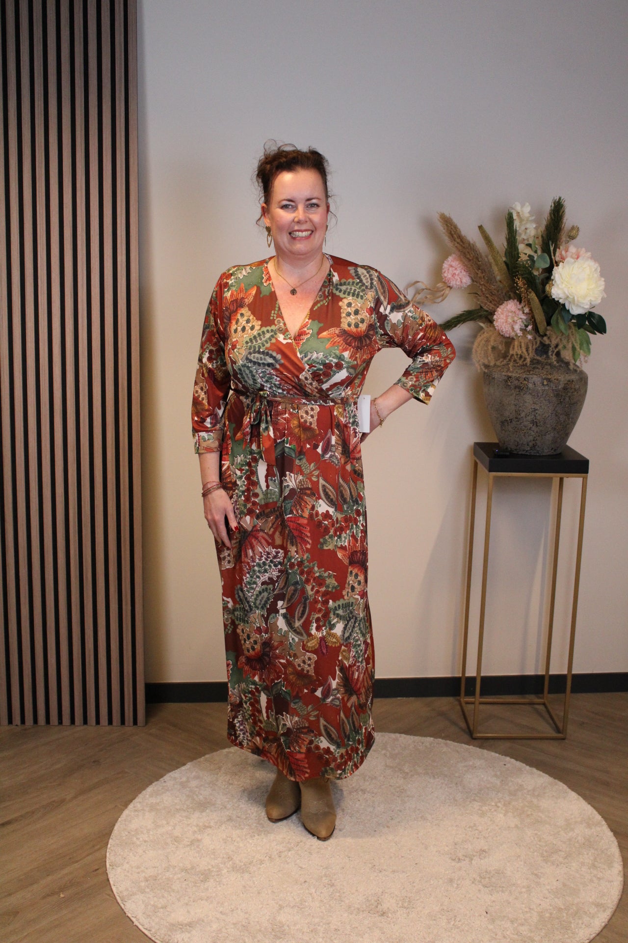 Christa | Grünes Kleid mit langen Ärmeln, Größe 38 bis 44