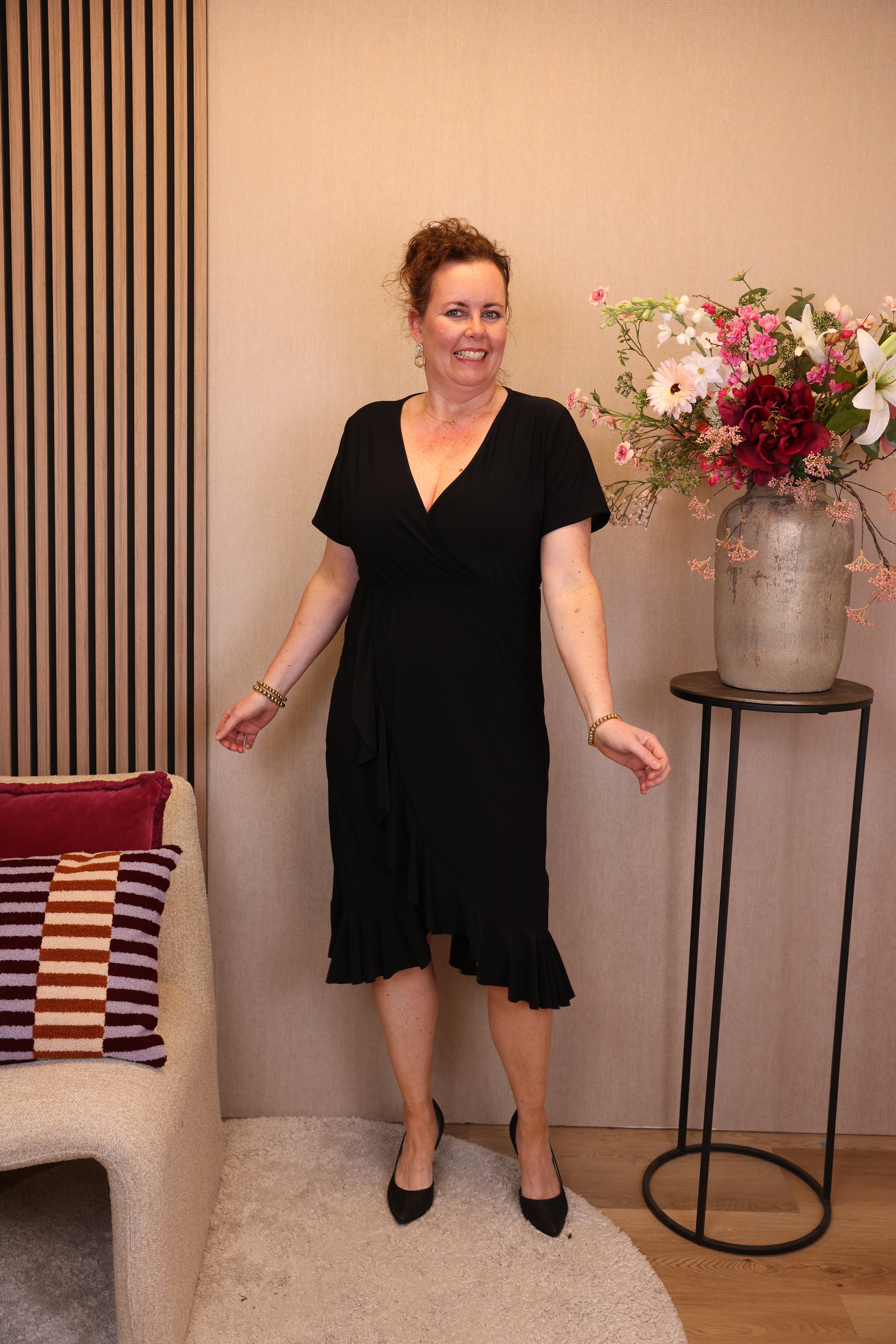 Dora | Bluse schwarz Langarm 52 bis 58
