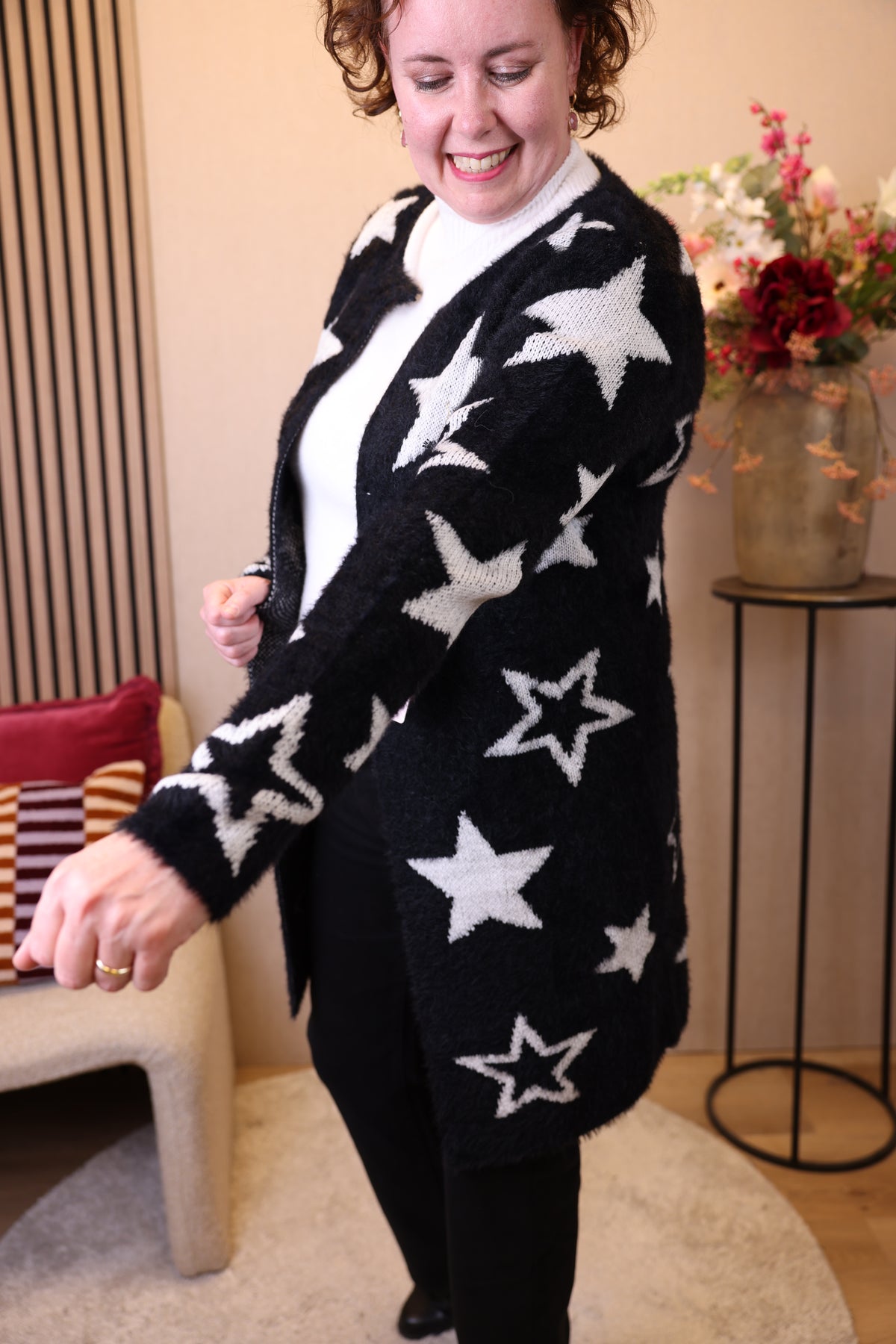 Dora | Bluse schwarz Langarm 52 bis 58