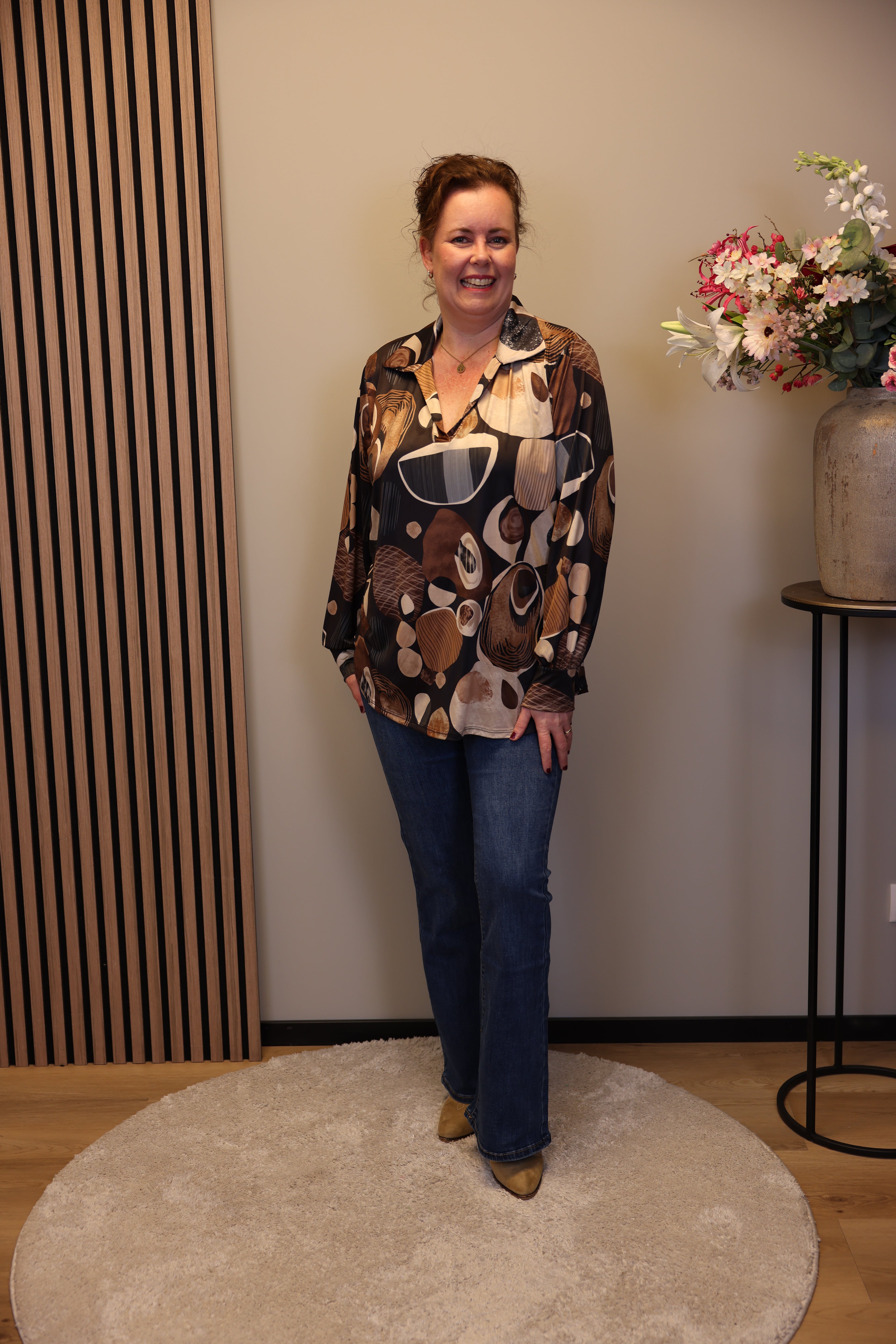 Dora | Bluse schwarz Langarm 52 bis 58