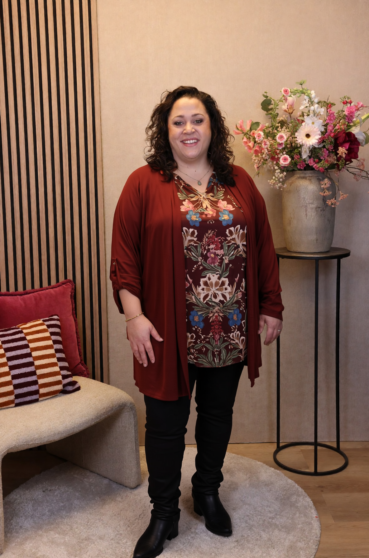 Dora | Bluse schwarz Langarm 52 bis 58