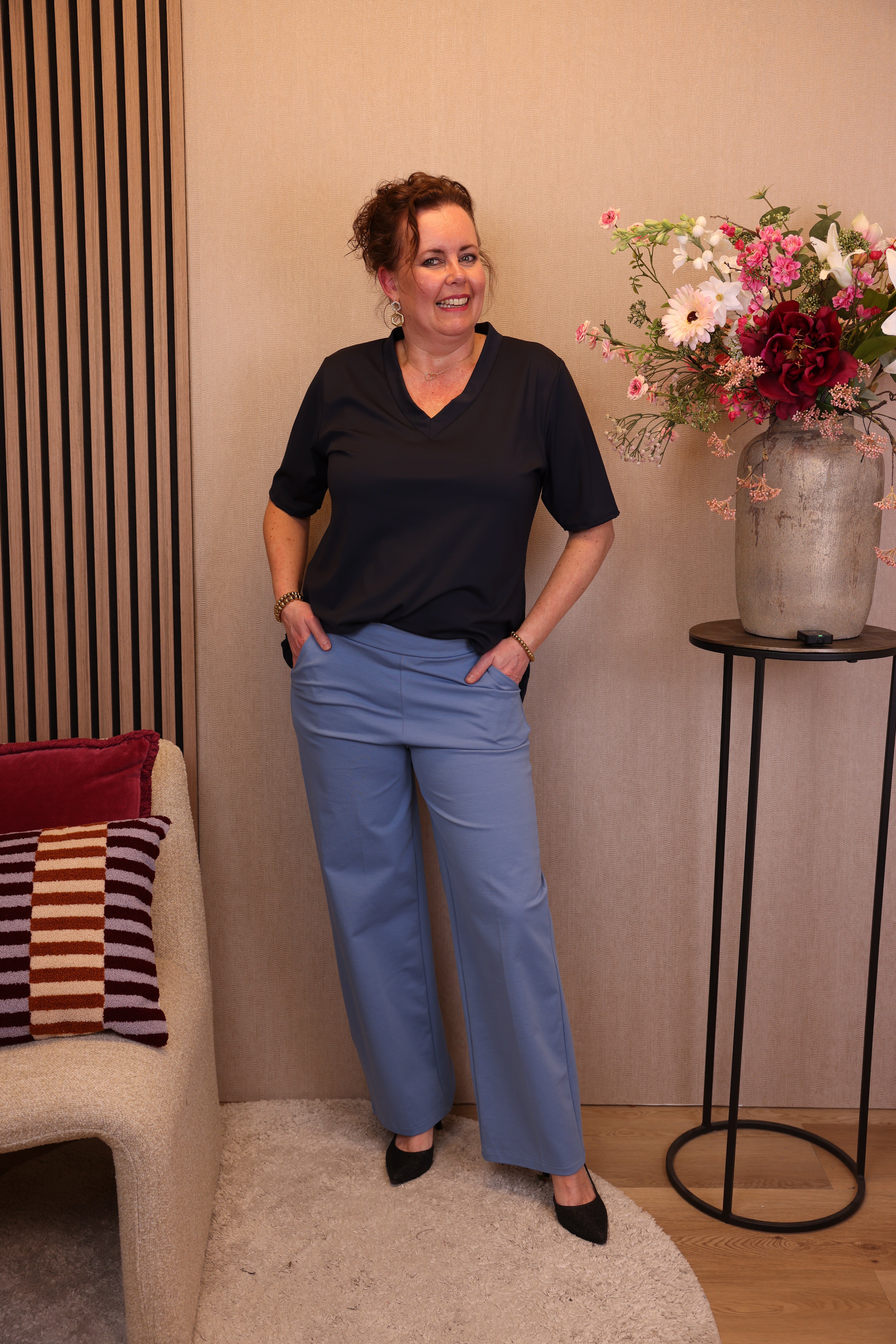Dora | Bluse schwarz Langarm 52 bis 58