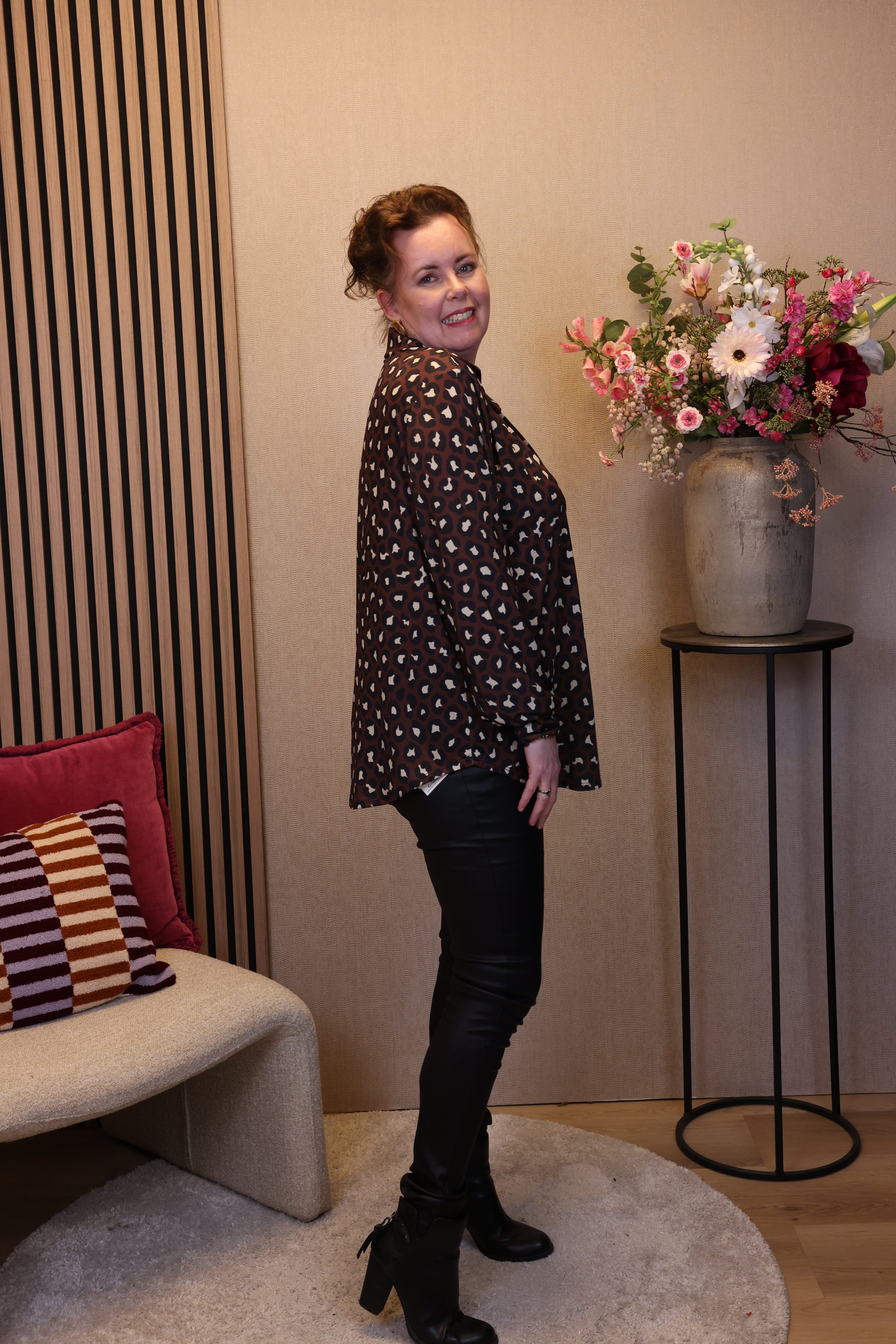 Dora | Bluse schwarz Langarm 52 bis 58