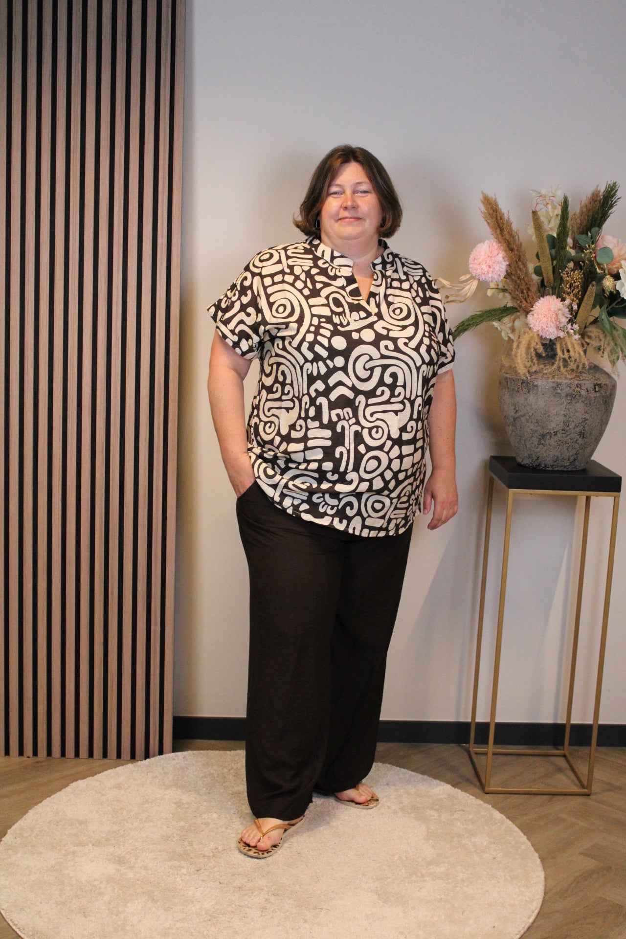 Dora | Bluse schwarz Langarm 52 bis 58