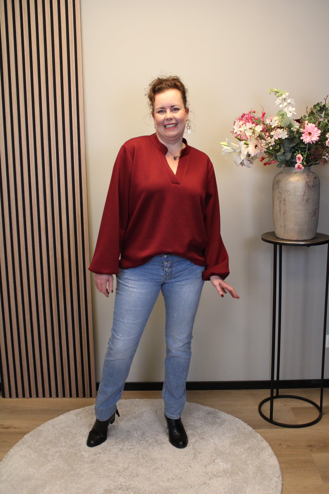 Mara | Bluse weiß Langarm 38 bis 48