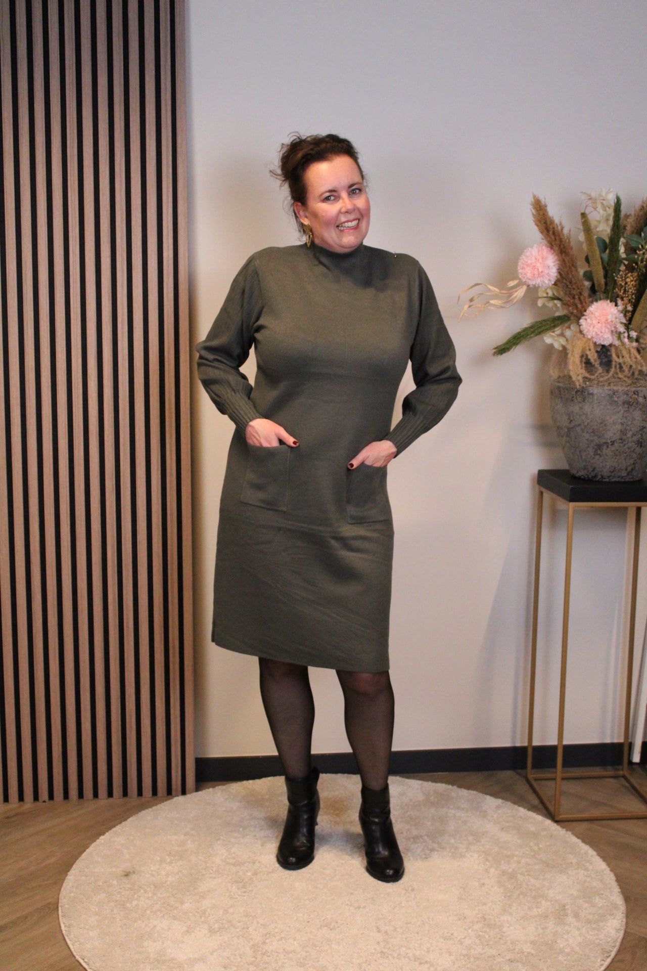 Britt | Blaues Langarmkleid 38 bis 44