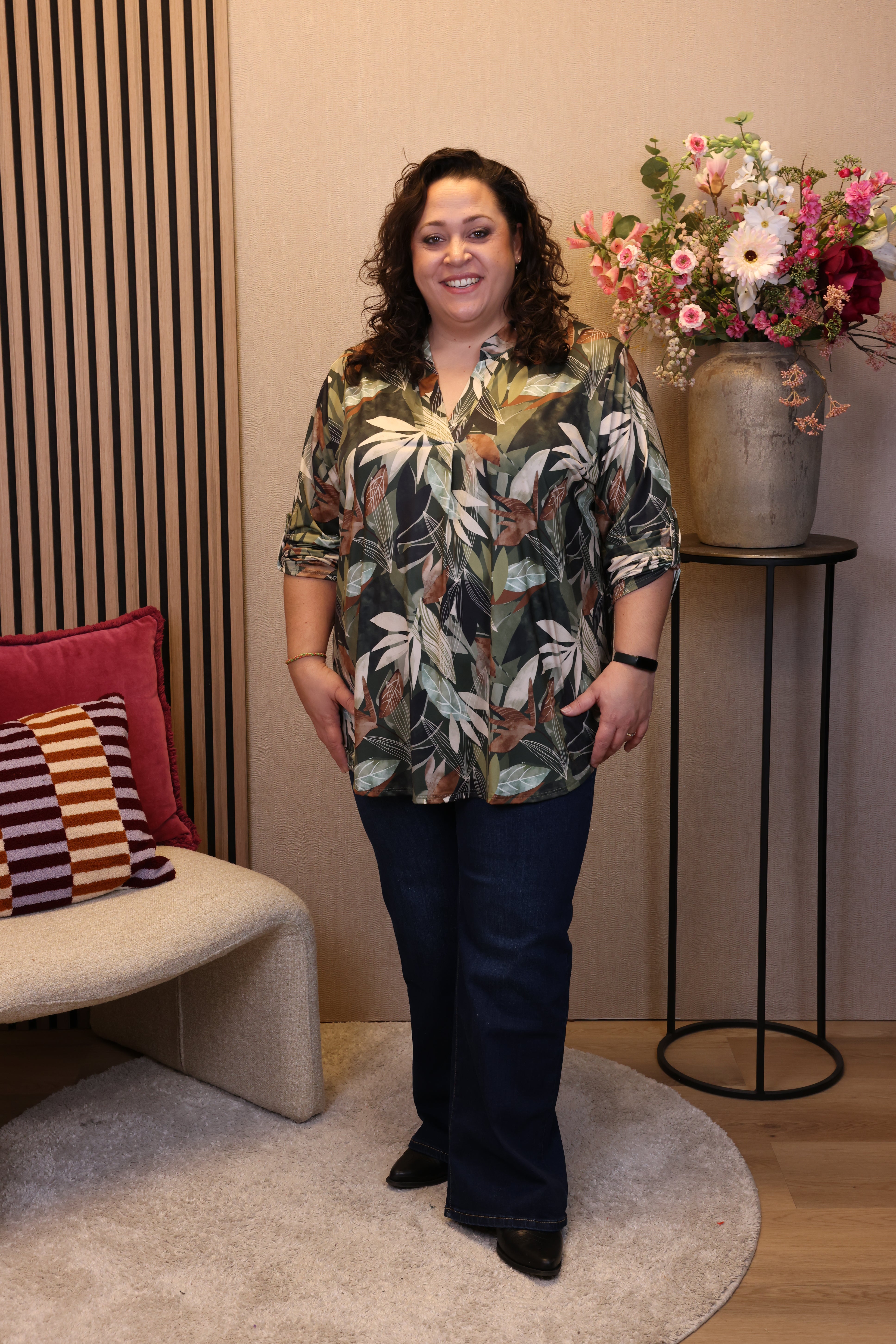 Dora | Bluse schwarz Langarm 52 bis 58