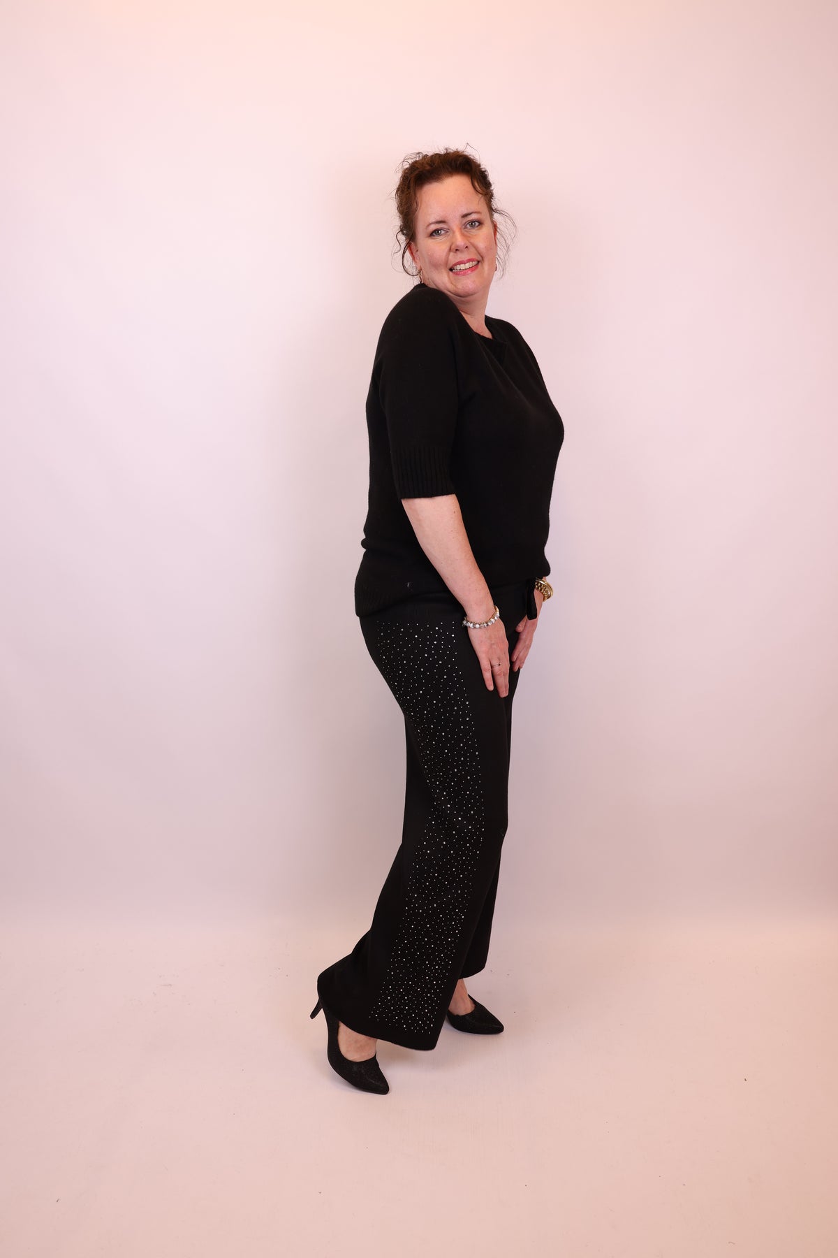 Dora | Bluse schwarz Langarm 52 bis 58