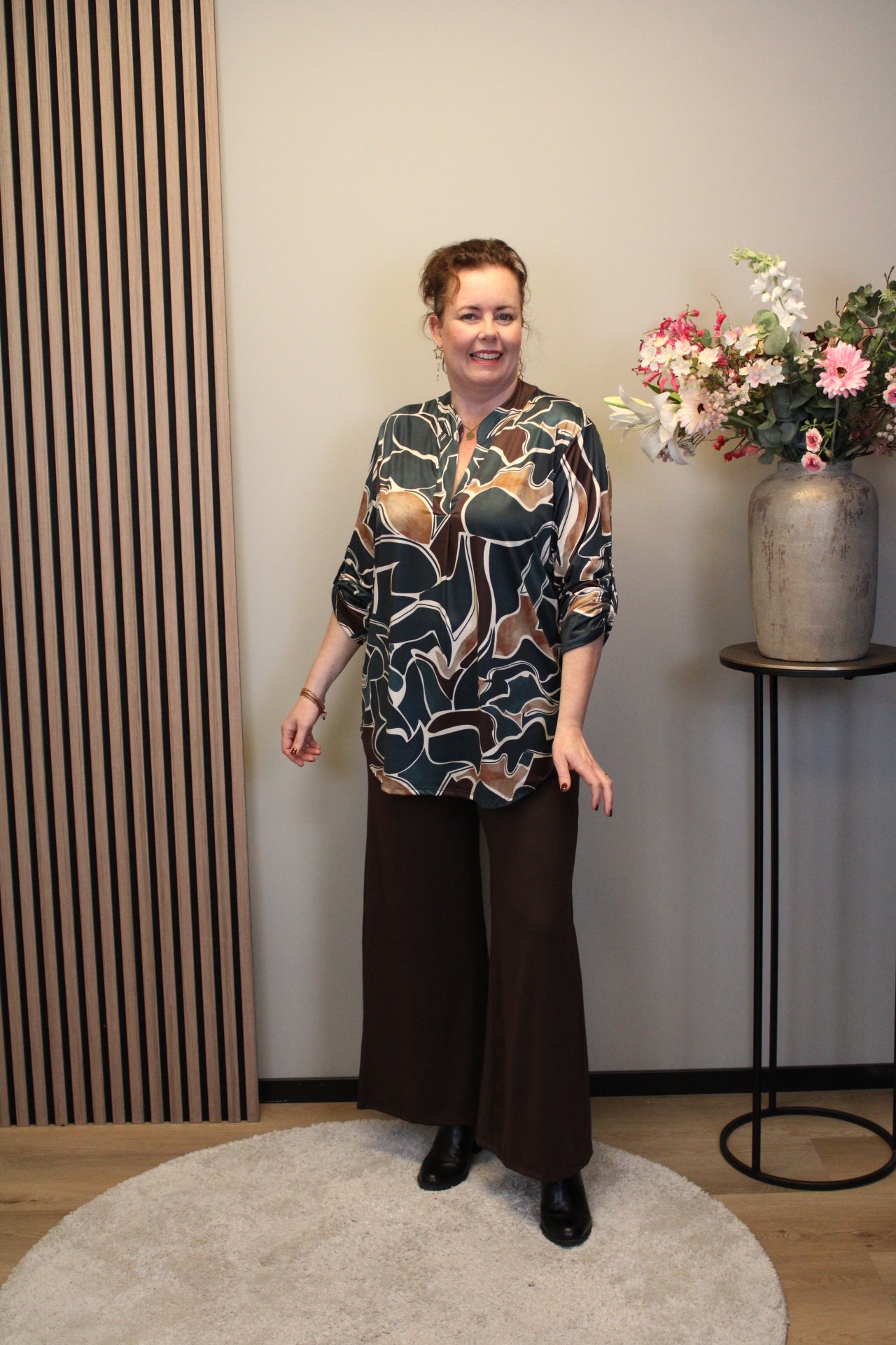 Dora | Bluse schwarz Langarm 52 bis 58