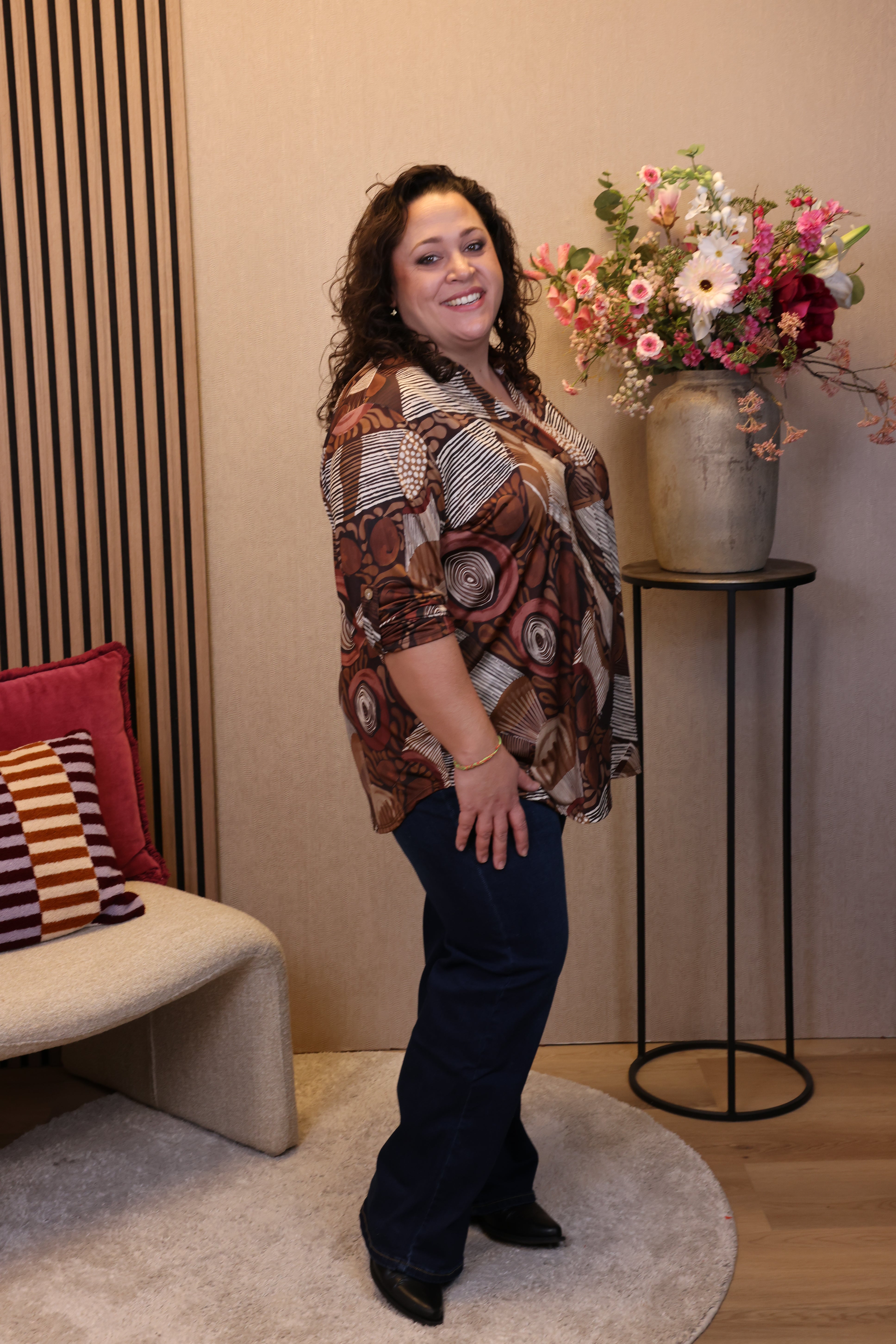 Dora | Bluse schwarz Langarm 52 bis 58